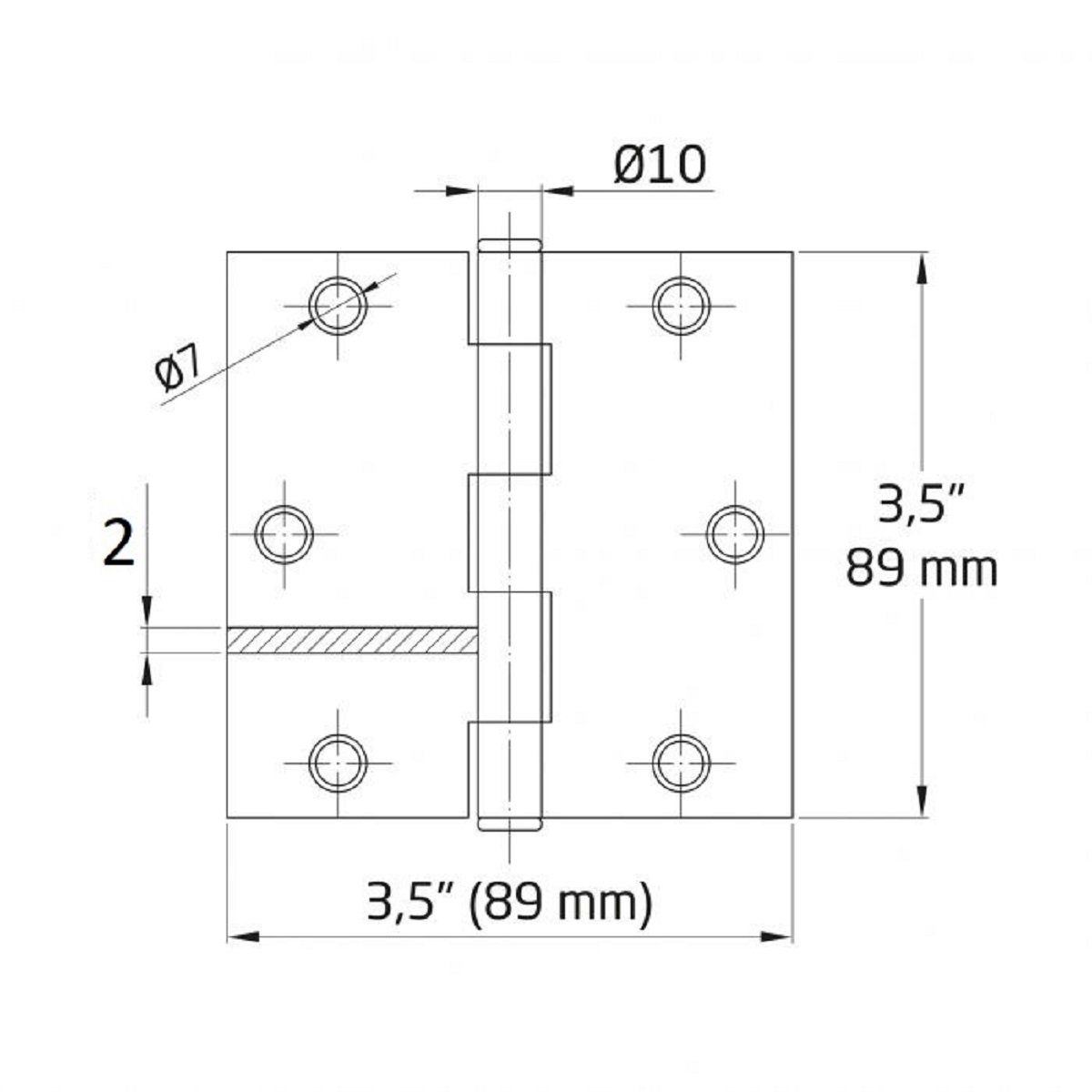 MS Beschläge Türbeschlag Langlebiges Scharnier 2mm Stärke Möbelscharnier