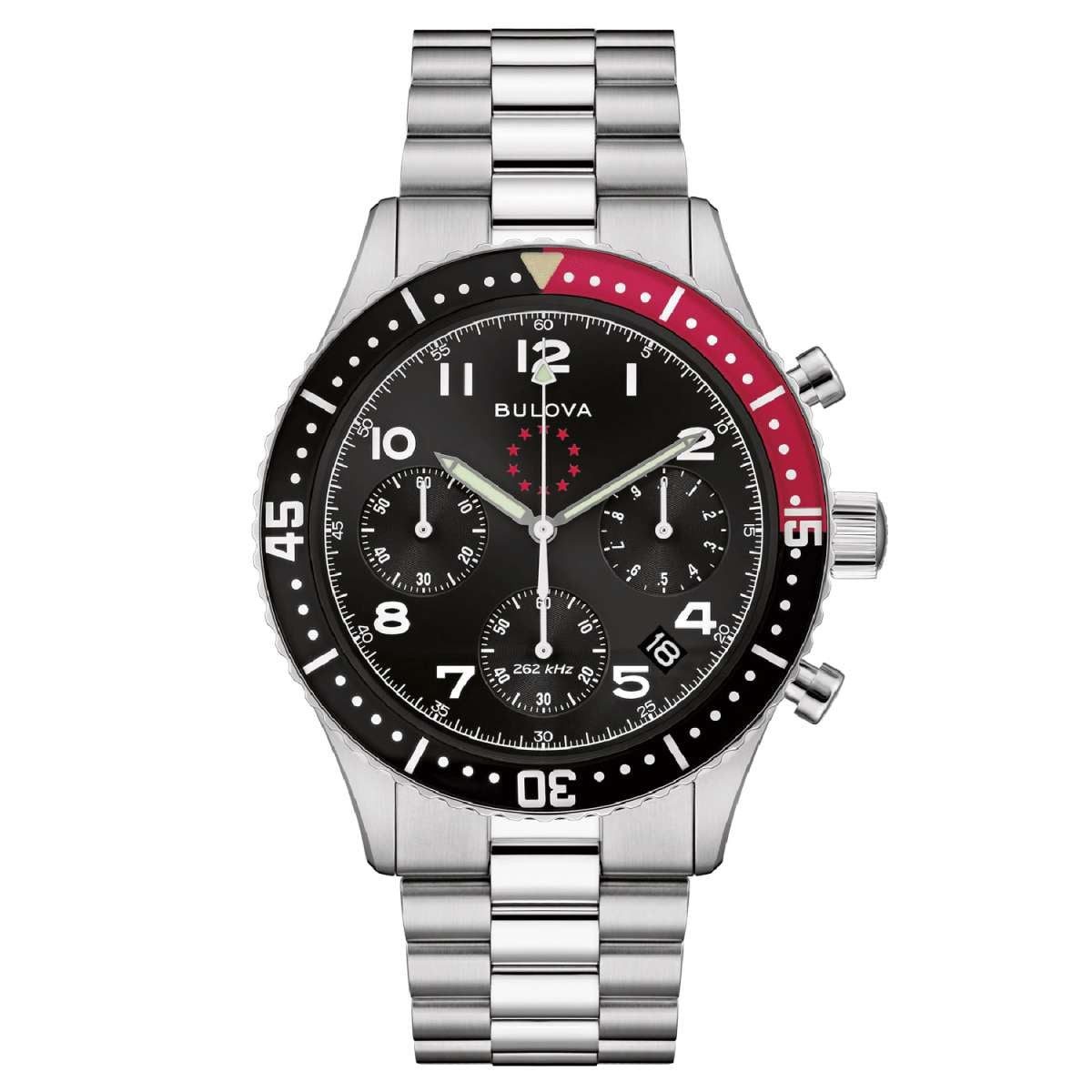 Bulova Quarzuhr 98B451, Herrenuhr Chronograph Marine Star Schwarz