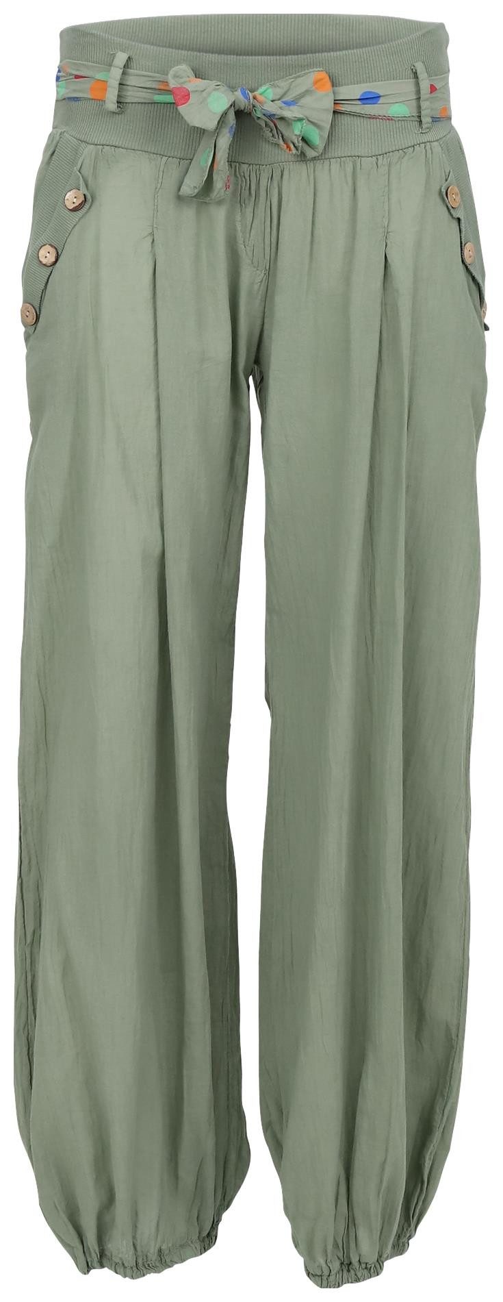 malito more than fashion Haremshose 3417 mit farblich passendem Stoffgürtel günstig online kaufen