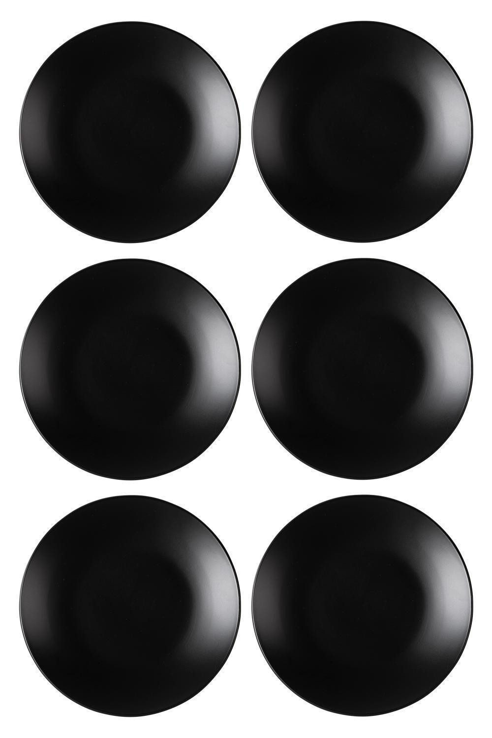 HIT Trading Dessertteller Dessertteller GASPARO, Schwarz matt, Ø 21 cm, (6 St)