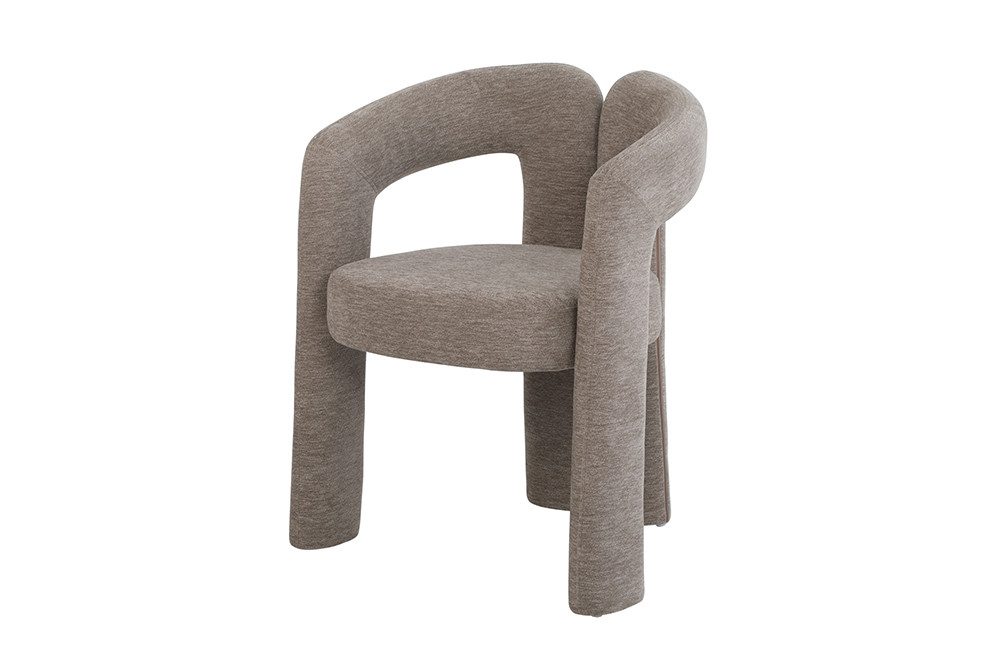 riess-ambiente Polsterstuhl ARCH greige - Chenille, Stoff, mit Armlehne, Rundum-Bezug, Polsterung (Einzelartikel, 1 St), modern und außergewöhnlich - ideal für Küche, Schlaf- oder Gästezimmer