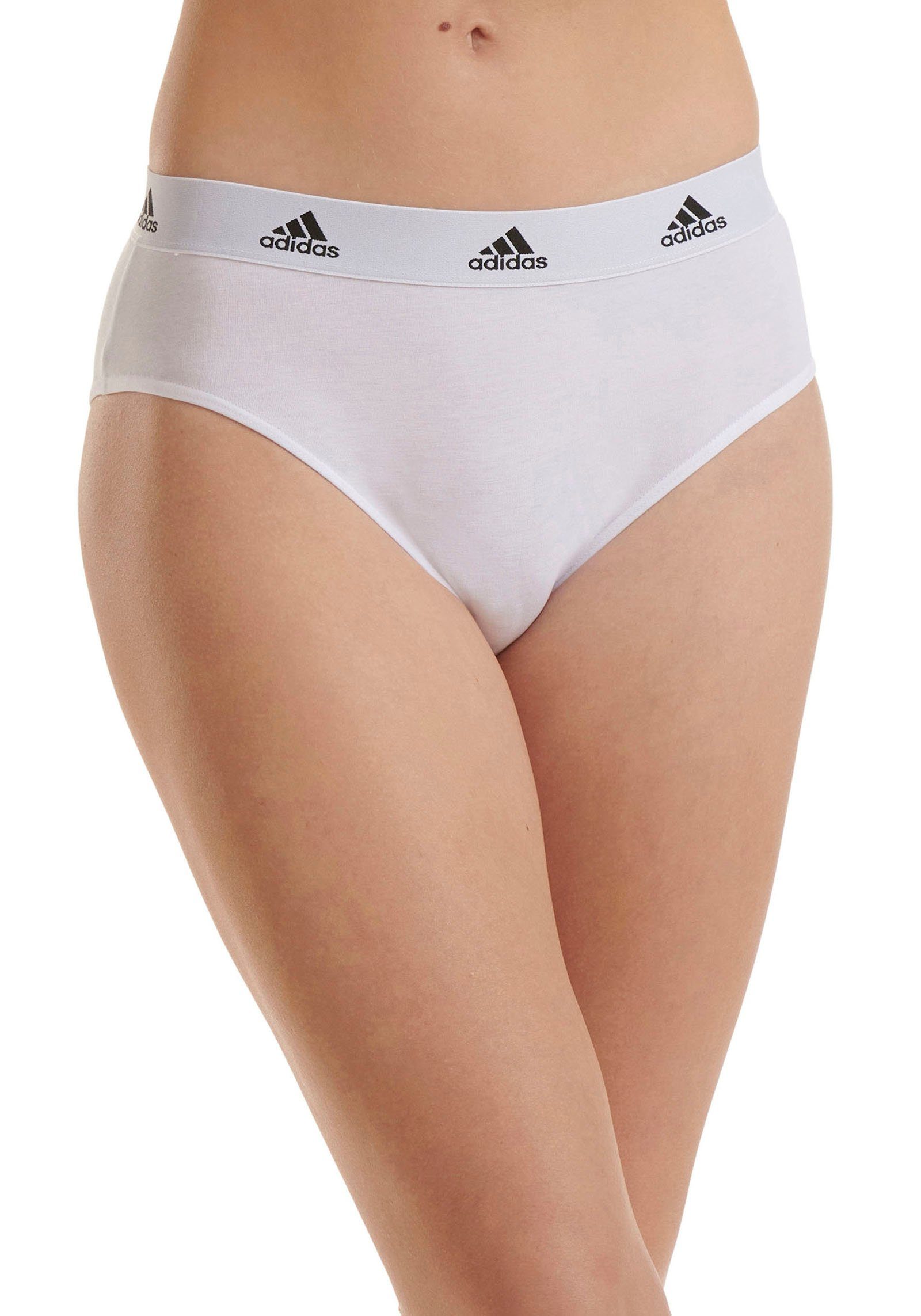 adidas Sportswear Bikinislip schwarz-weiß Logo-Schriftzug mit (2er-Pack) Bikini im Gummibund