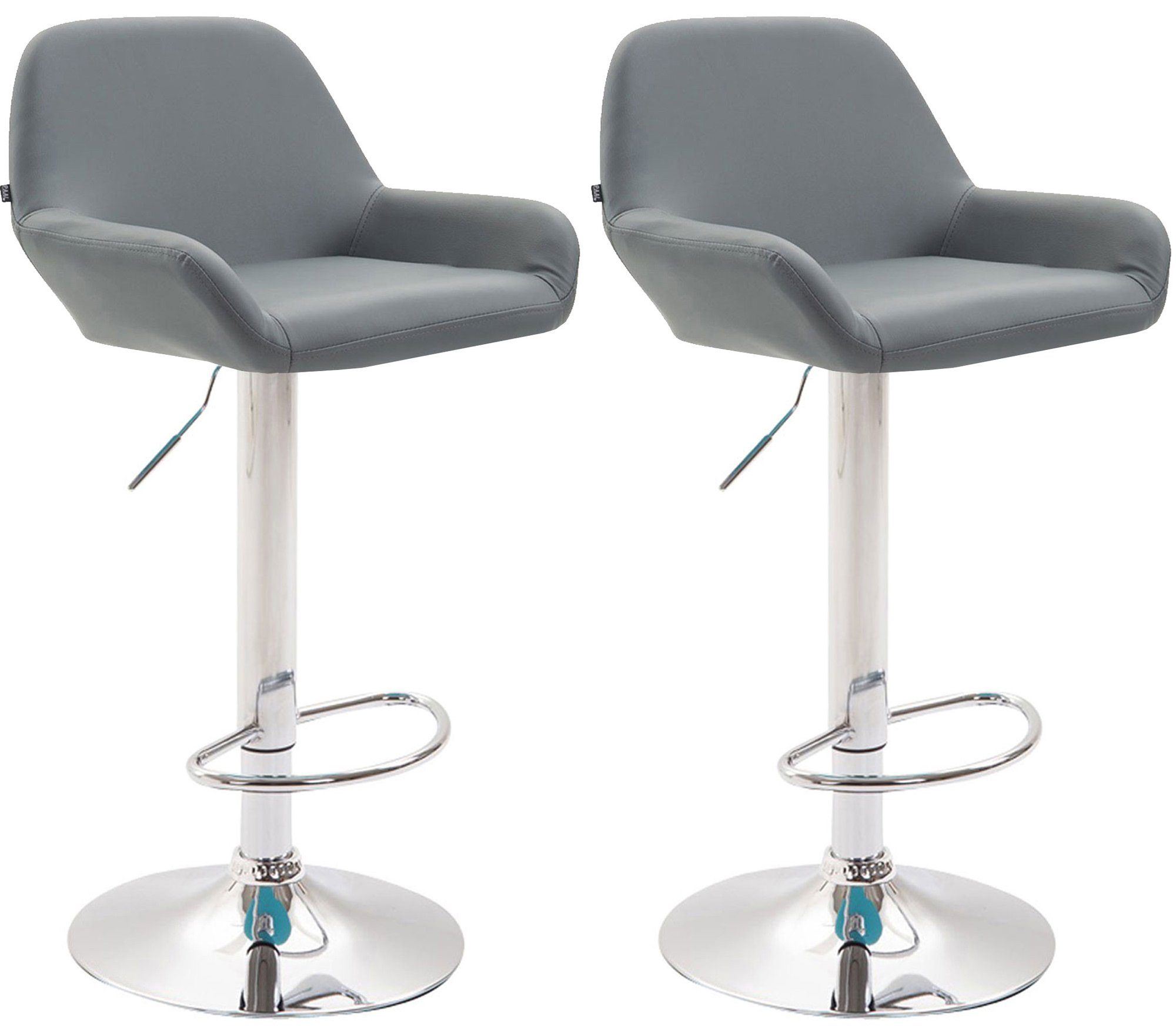 CLP Barhocker Braga (2er Set, 2 St., 2er), mit Kunstleder-Bezug und Fußstütze