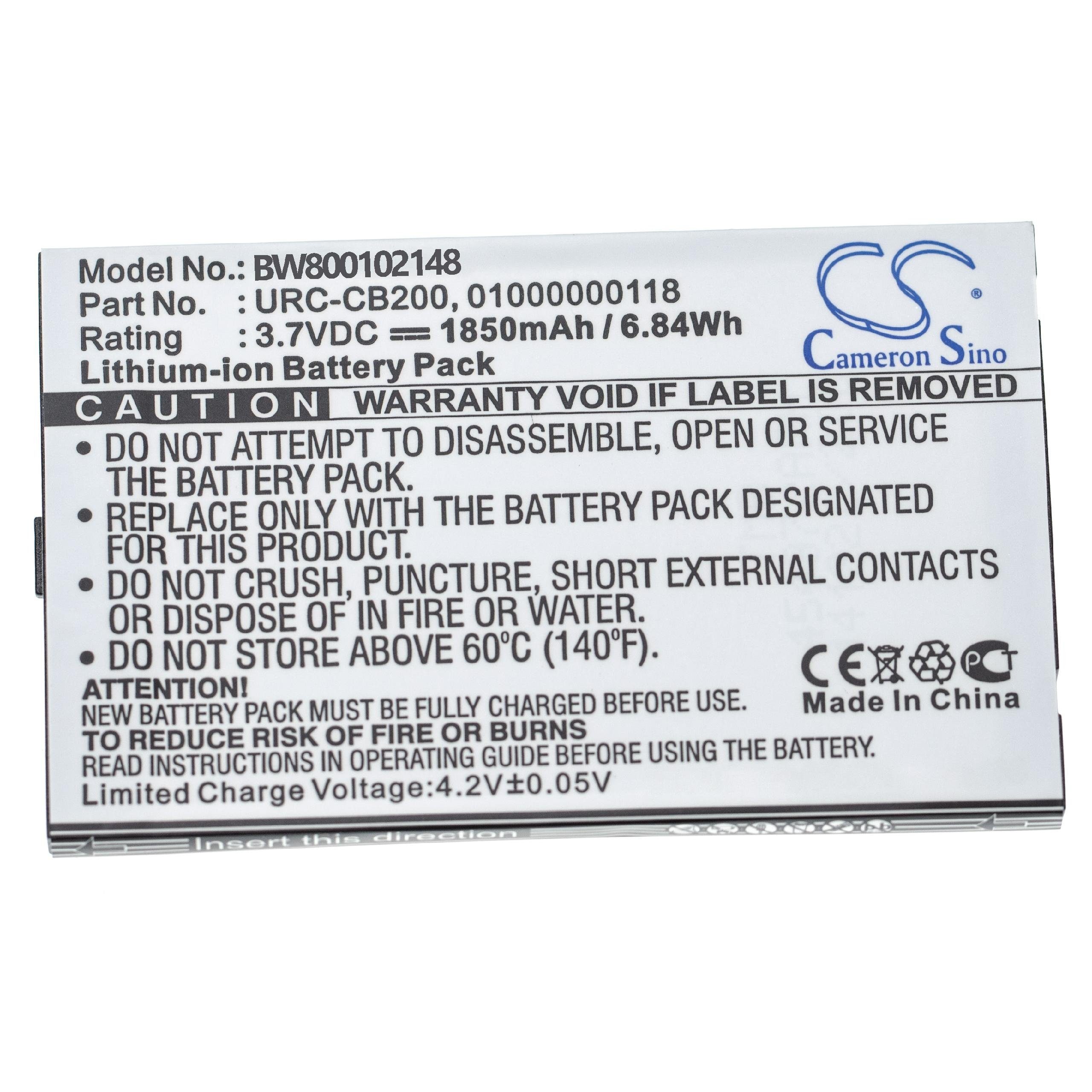 vhbw passend für Sonos Controller 200, CB200, CR200 Fernbedienung (2000 mAh Akku Akku Li-Ion 2000 mAh (3,7 V, 1 St), Leistungsfähiger Austausch-Akku für Infrarot Fernbedienung