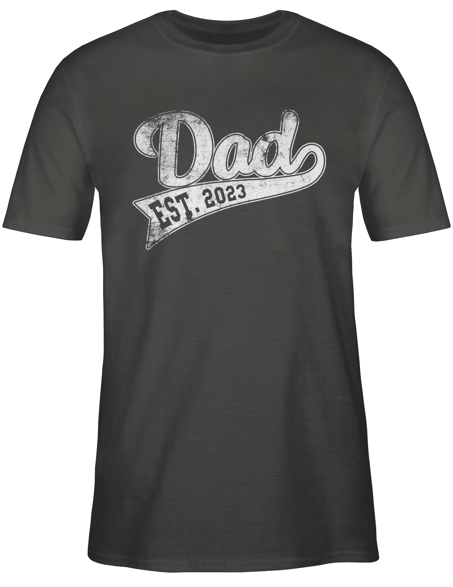 Shirtracer T-Shirt Dad Est. Papa Vatertag für 01 Dunkelgrau Werdender I 2023 Papa Geschenk