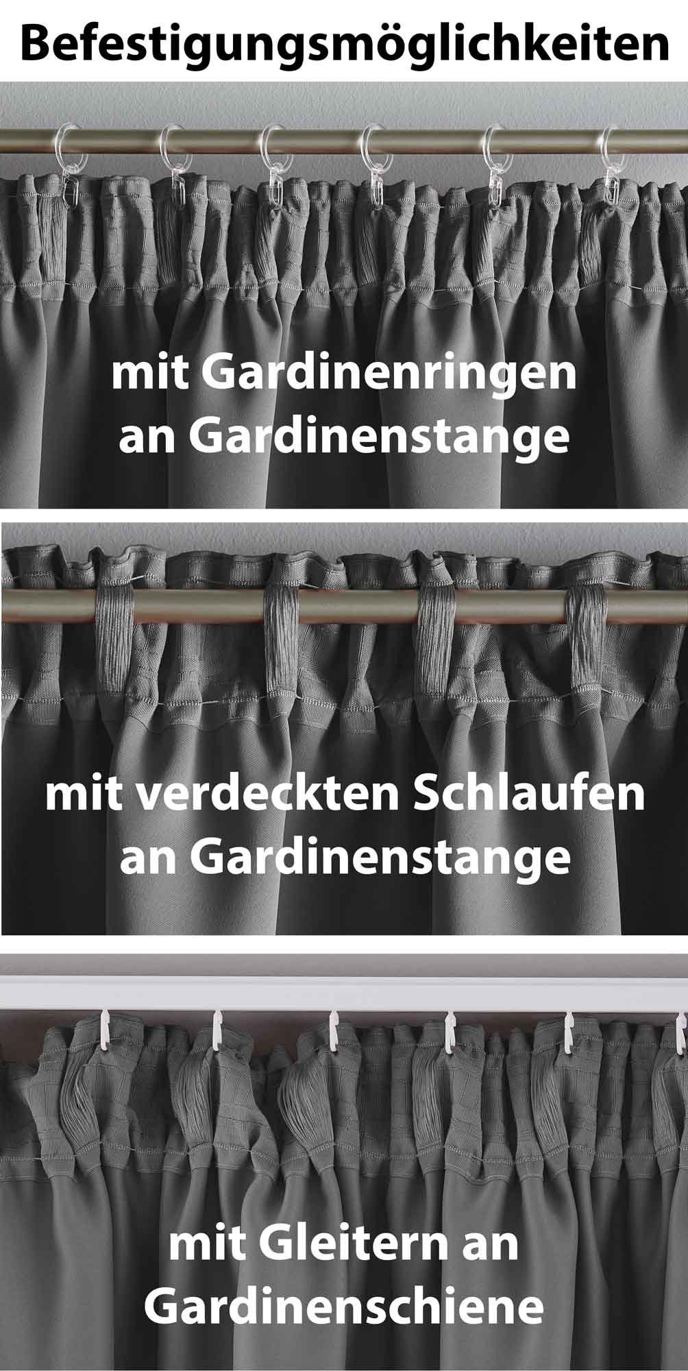 Gardinenbox Verdunkelungsvorhang (1 St), verdeckte Schlaufen, verdunkelnd, Vorhang Blickdicht »NewYork« Raffhalter 202020610 – Bild 5 von 5