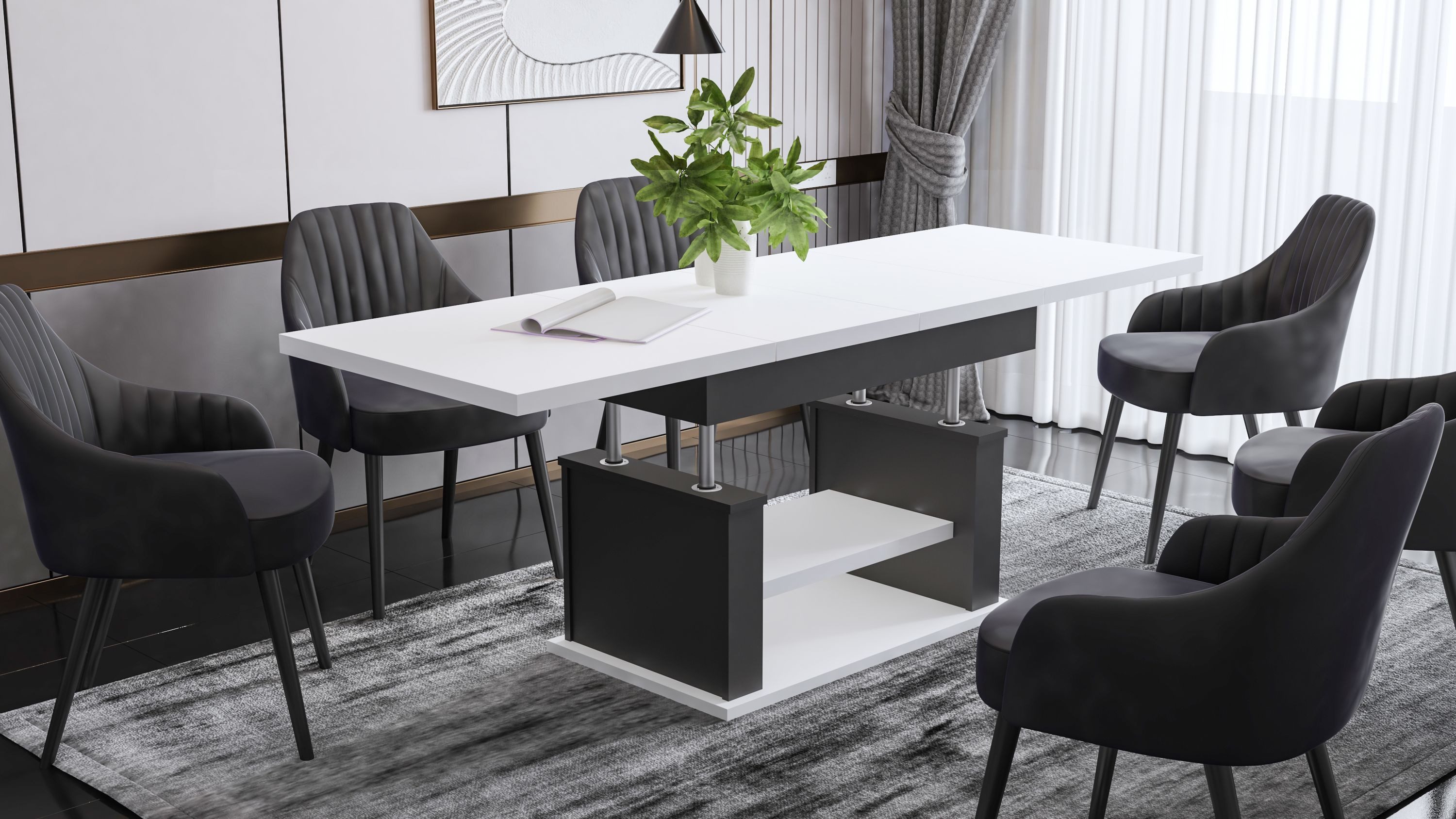designimpex Couchtisch DA-666 Couchtisch höhenverstellbar ausziehbar günstig online kaufen