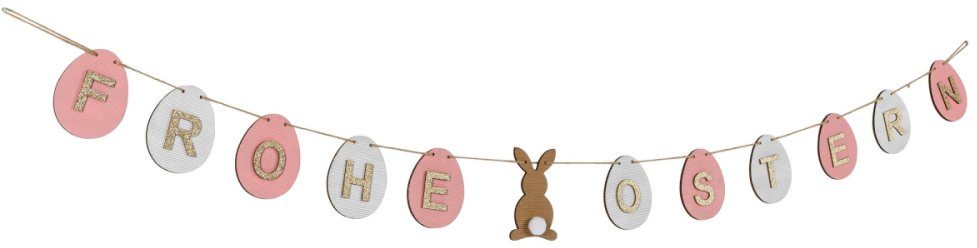 Girlande »Frohe Ostern«, aus Pappe und Sperrholz, mit Glitzerakzenten-HomeTrends