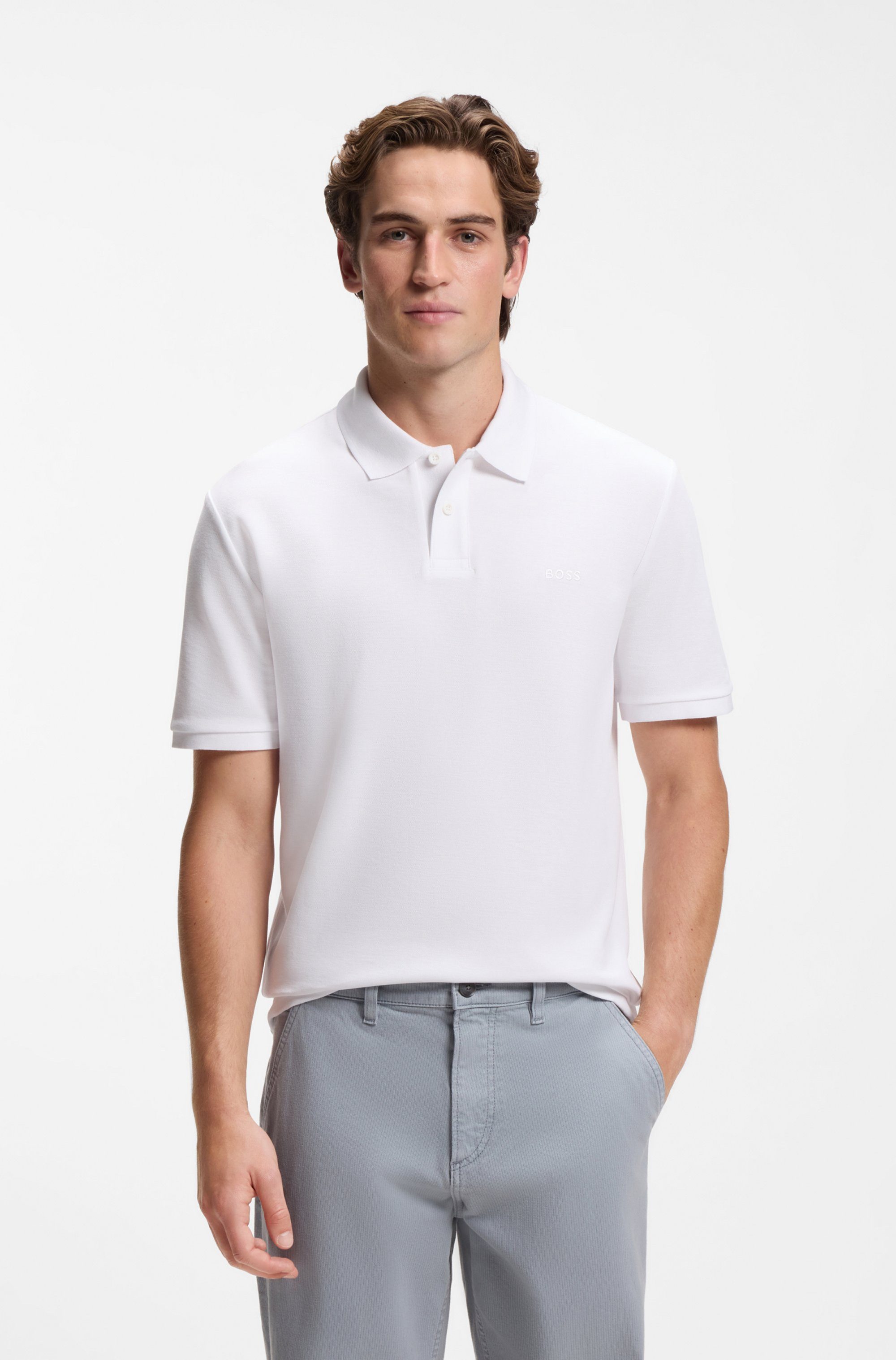 BOSS ORANGE Poloshirt Phoenix Regular Fit reine Baumwolle, Logostickerei