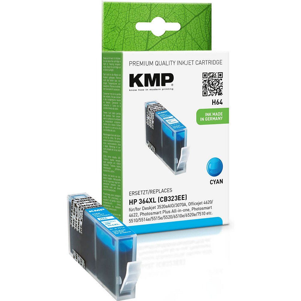 KMP 1 Tinte H64 ERSETZT HP 364XL - cyan Tintenpatrone (1-tlg)