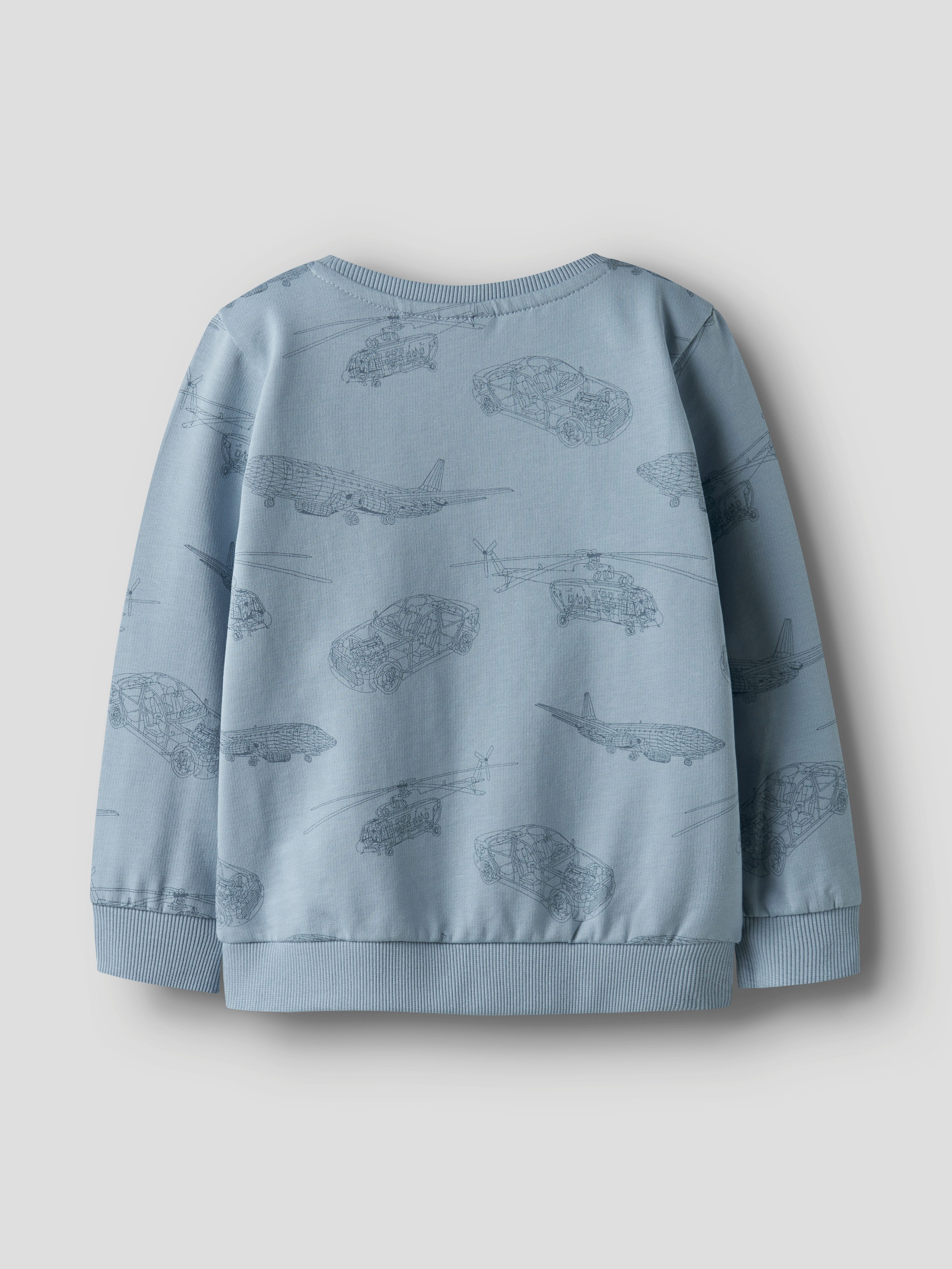 Name It Sweatshirt NMMVARON für Jungen mit Alloverprint und Rippbündchen bedruckt, casual, regular fit, Baumwolle, Rundhals
