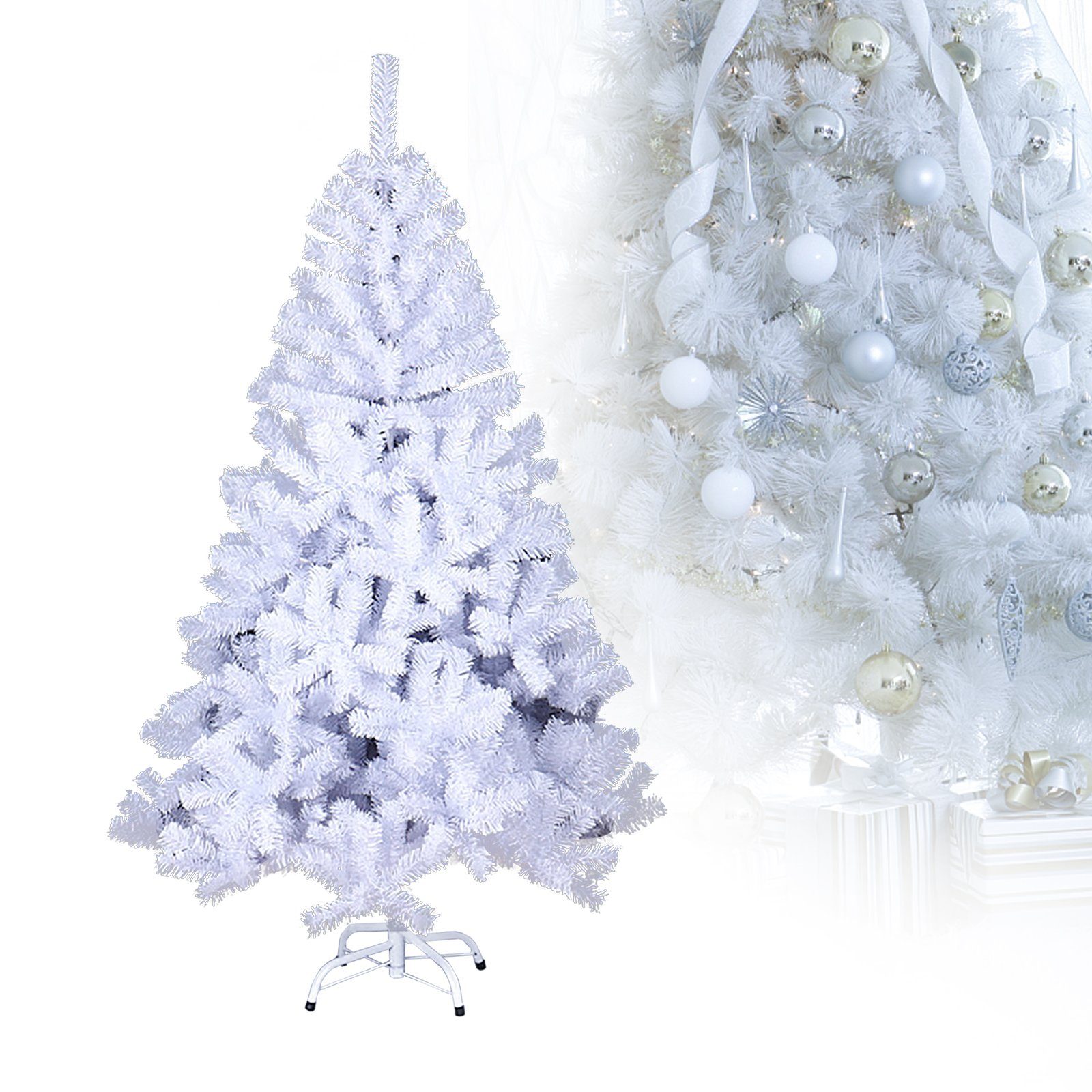 Clanmacy Künstlicher Weihnachtsbaum künstliche grüne Weiß