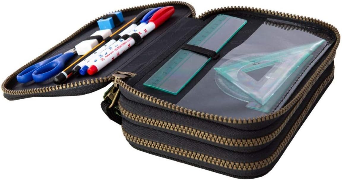 GOLDKIDS Federmäppchen COOLPACK XXL Federtasche Federmappe, (44-teilig mit Aufnäher gefüllte Schüleretui, 1-tlg., 3-stöckig 20 x 13,5 x 7 cm inkl. Füller), Füllhalter Patrone