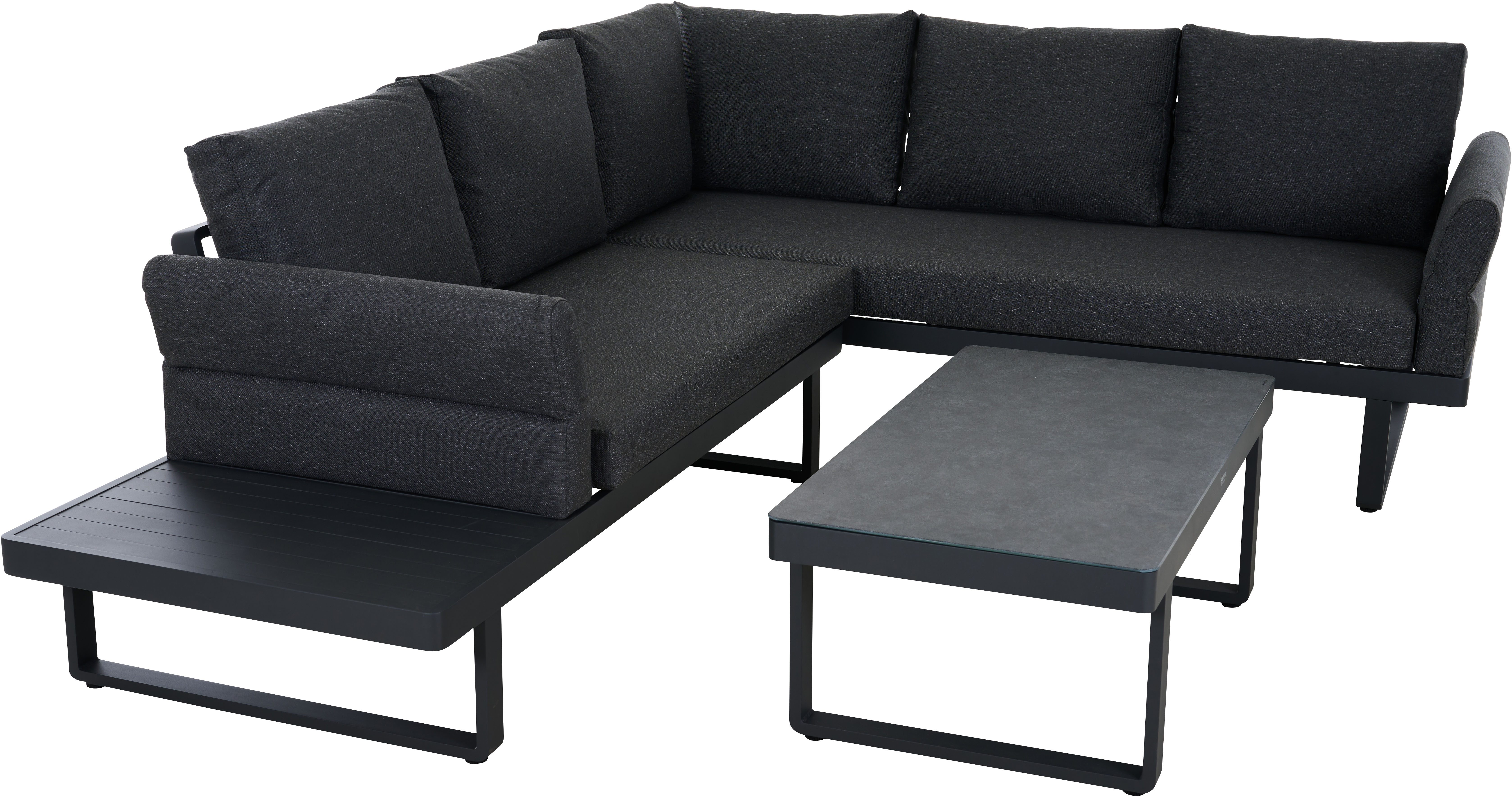 Siena Garden Loungeset WESTON, (Set, 3-tlg), aus Aluminium, inkl. Sitz- und Rückenkissen in mix anthrazit