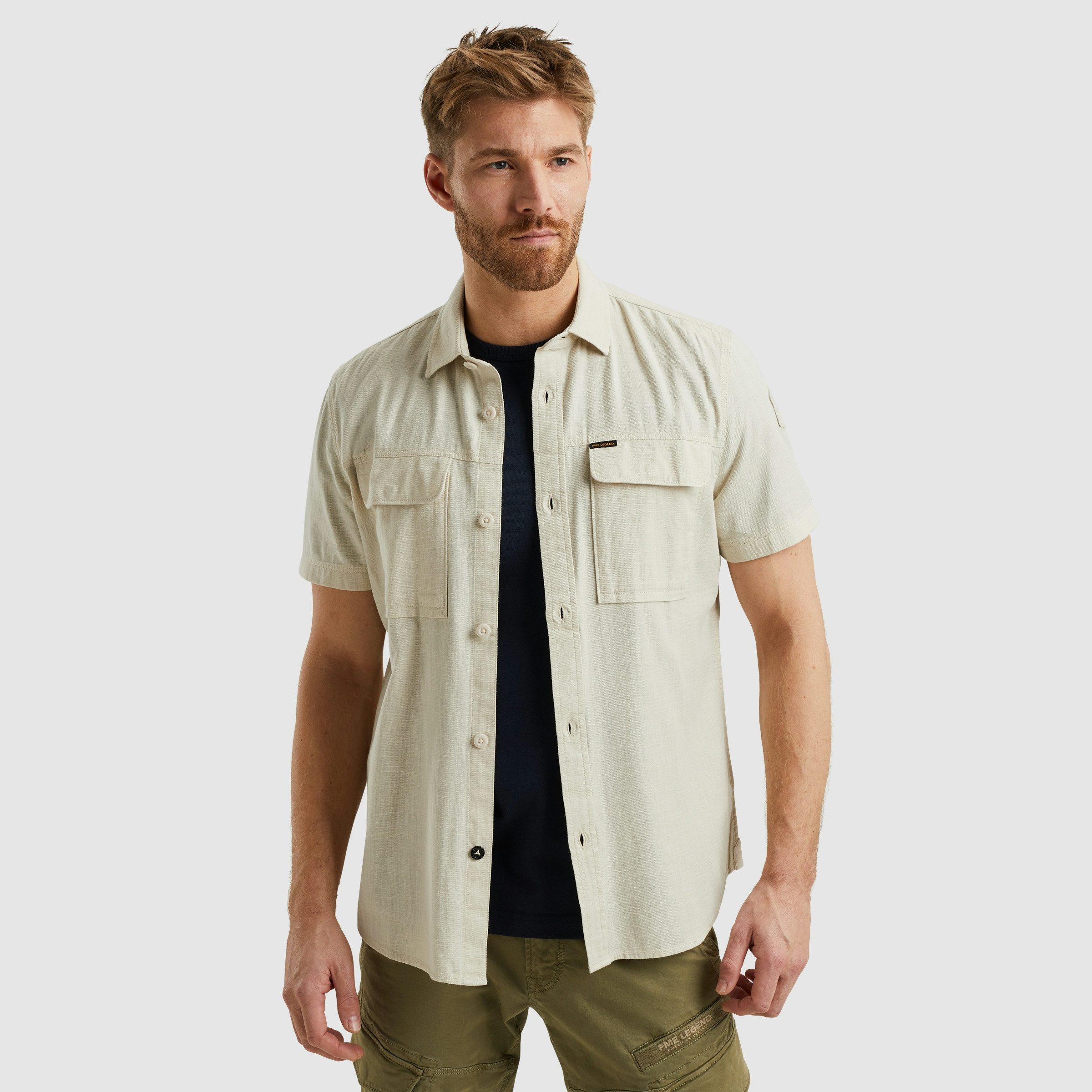 PME LEGEND Kurzarmhemd mit Kent Kragen günstig online kaufen