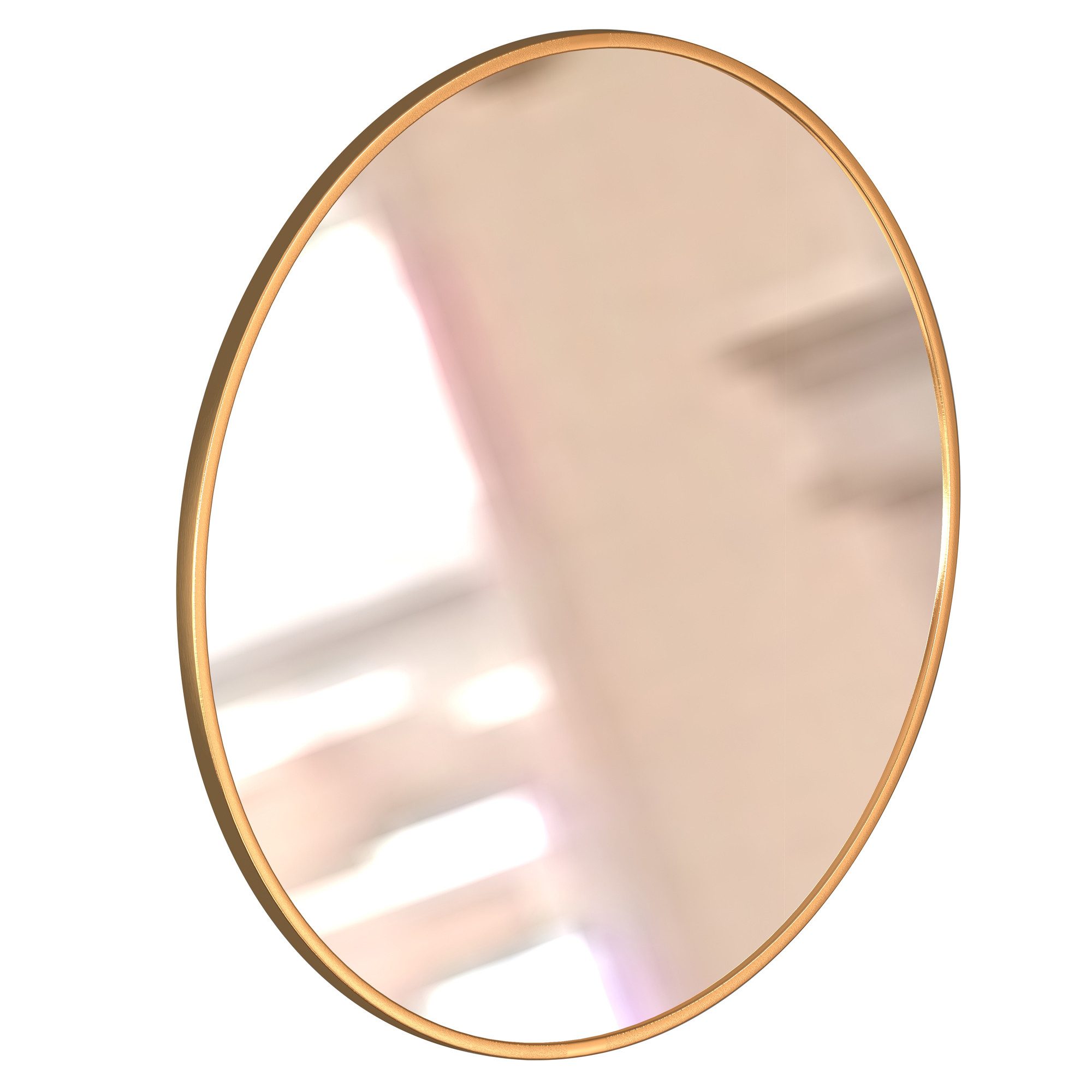 Badspiegel Wandspiegel Groß Gold Rund 60cm Spiegel Wand mit Rahmen Badezimmer