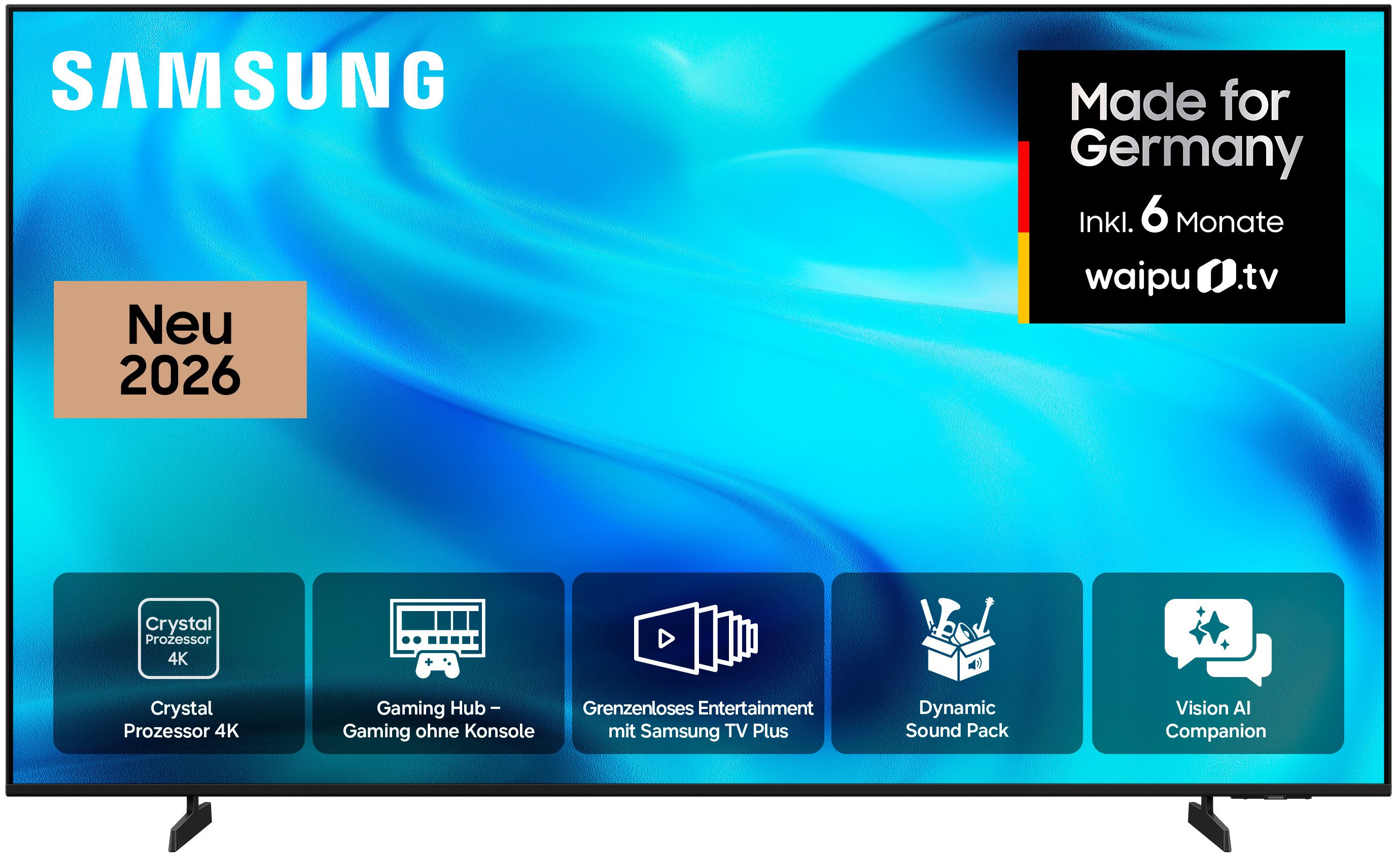 Samsung GU65U7099HU LED-Fernseher (163 cm/65 Zoll, 4K Ultra HD, Smart-TV, PurColor, HDR 10+, OTS Lite für 3D-Sound, Gaming Hub, AI Companion)