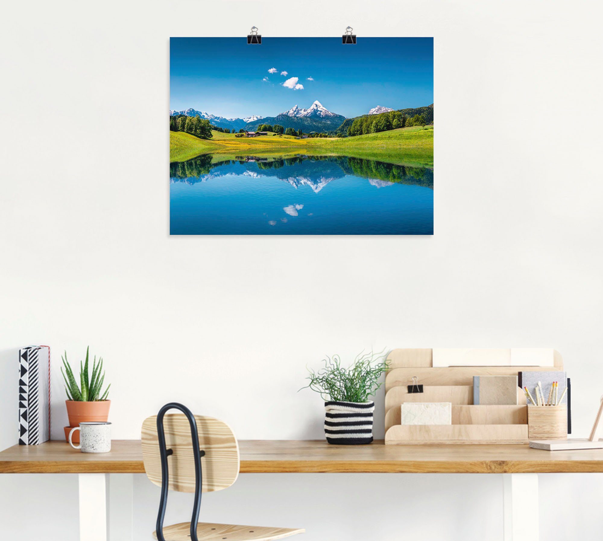 Poster oder Größen Wandbild versch. Landschaft Artland (1 St), in Berge Alubild, als Alpen, den in Leinwandbild, Wandaufkleber