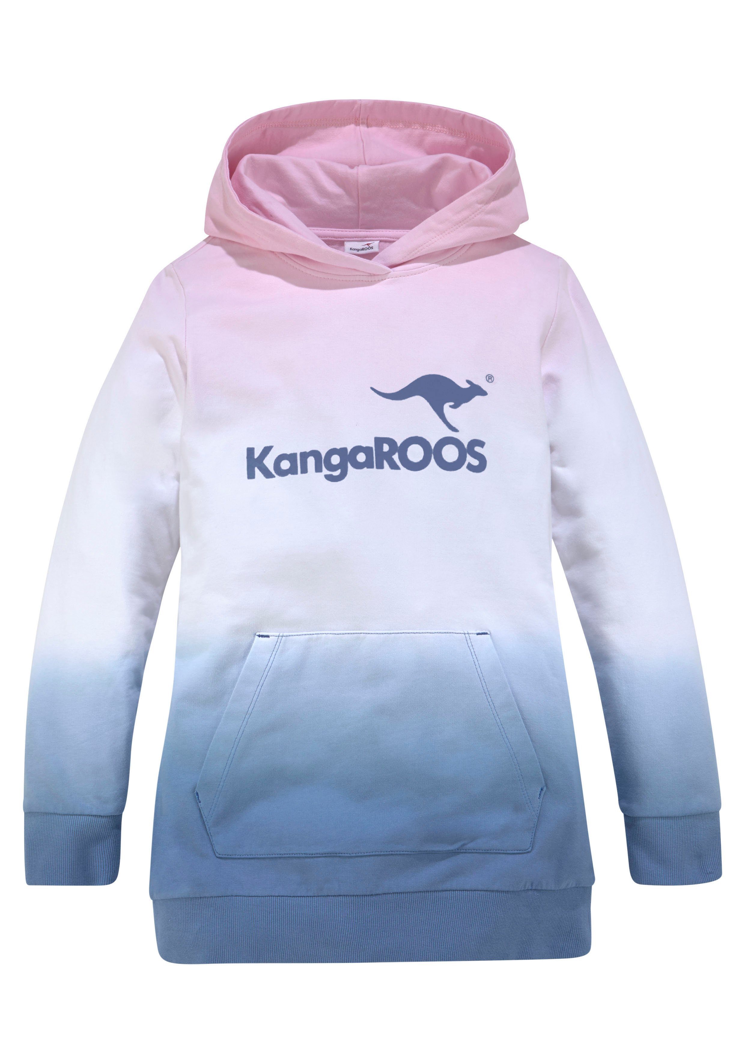 KangaROOS Kapuzensweatshirt, Longsweatshirt mit Farbverlauf Langarm mit Bündchen, taillierter Schnitt, mit Logodruck. Reduzierter Preis € 27,99. Unverbindliche Preisempfehlung € 39,99, (€ 27,99 pro 1 Stk)