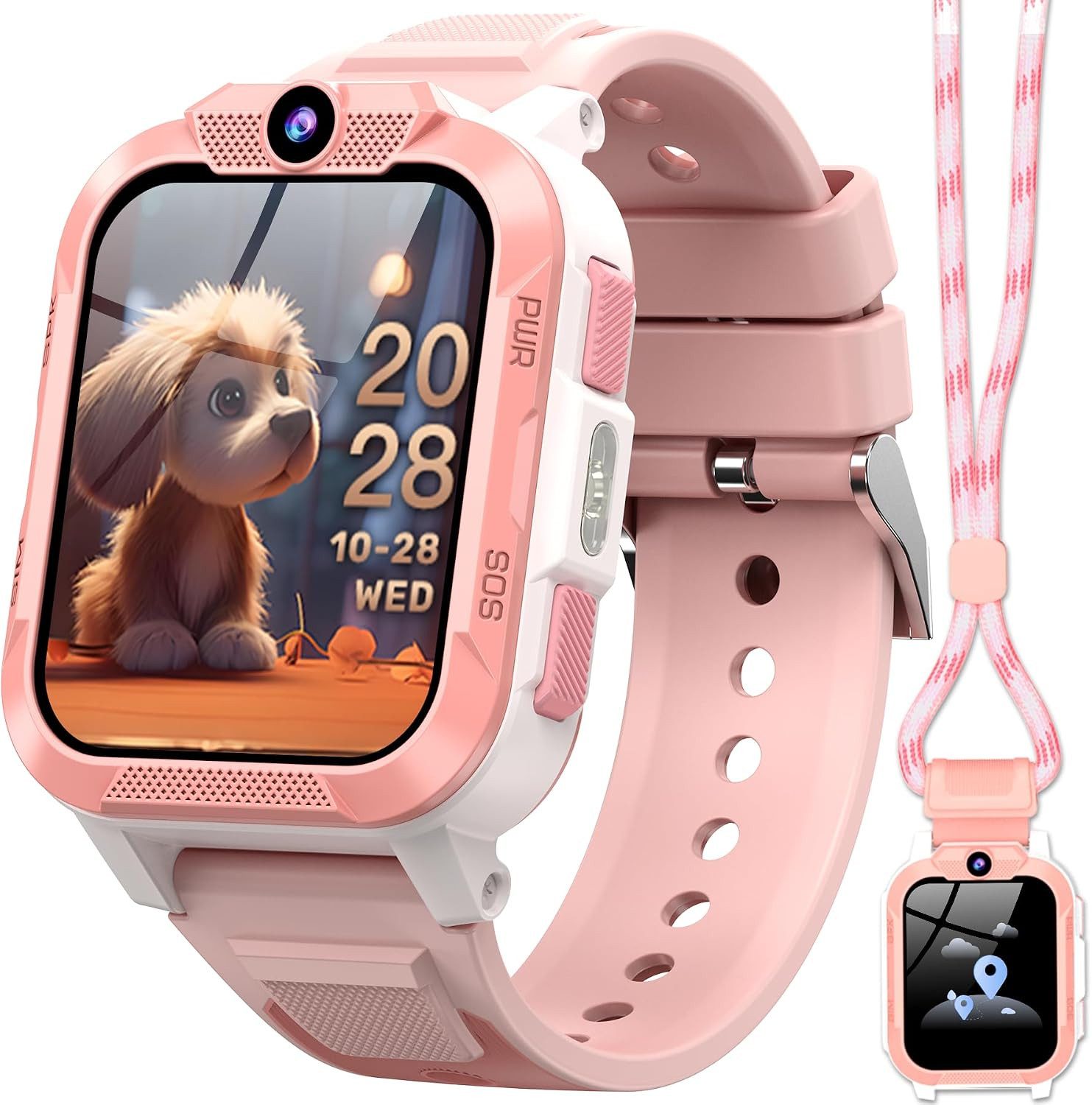 blackview Kinder mit GPS und Telefon 4G,7-Tage Akku,SOS-Notruf, IP68 Wasserdicht Smartwatch (1,85 Zoll), KinderUhr mit GPS Tracker, Schulmodus, Perfekte Geschenke für Kinder
