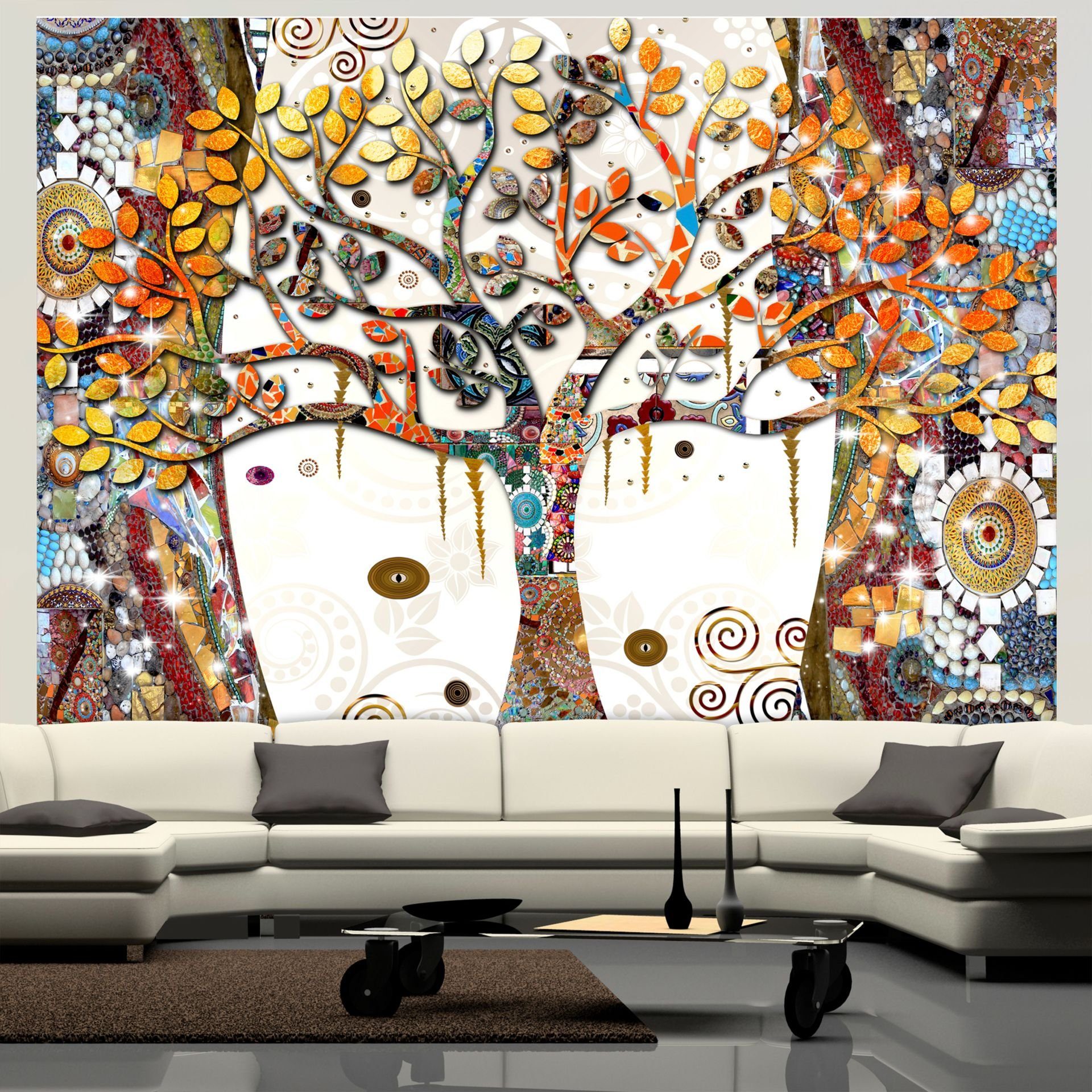 KUNSTLOFT Vliestapete Decorated Tree 1x0.7 m, halb-matt, lichtbeständige Design Tapete