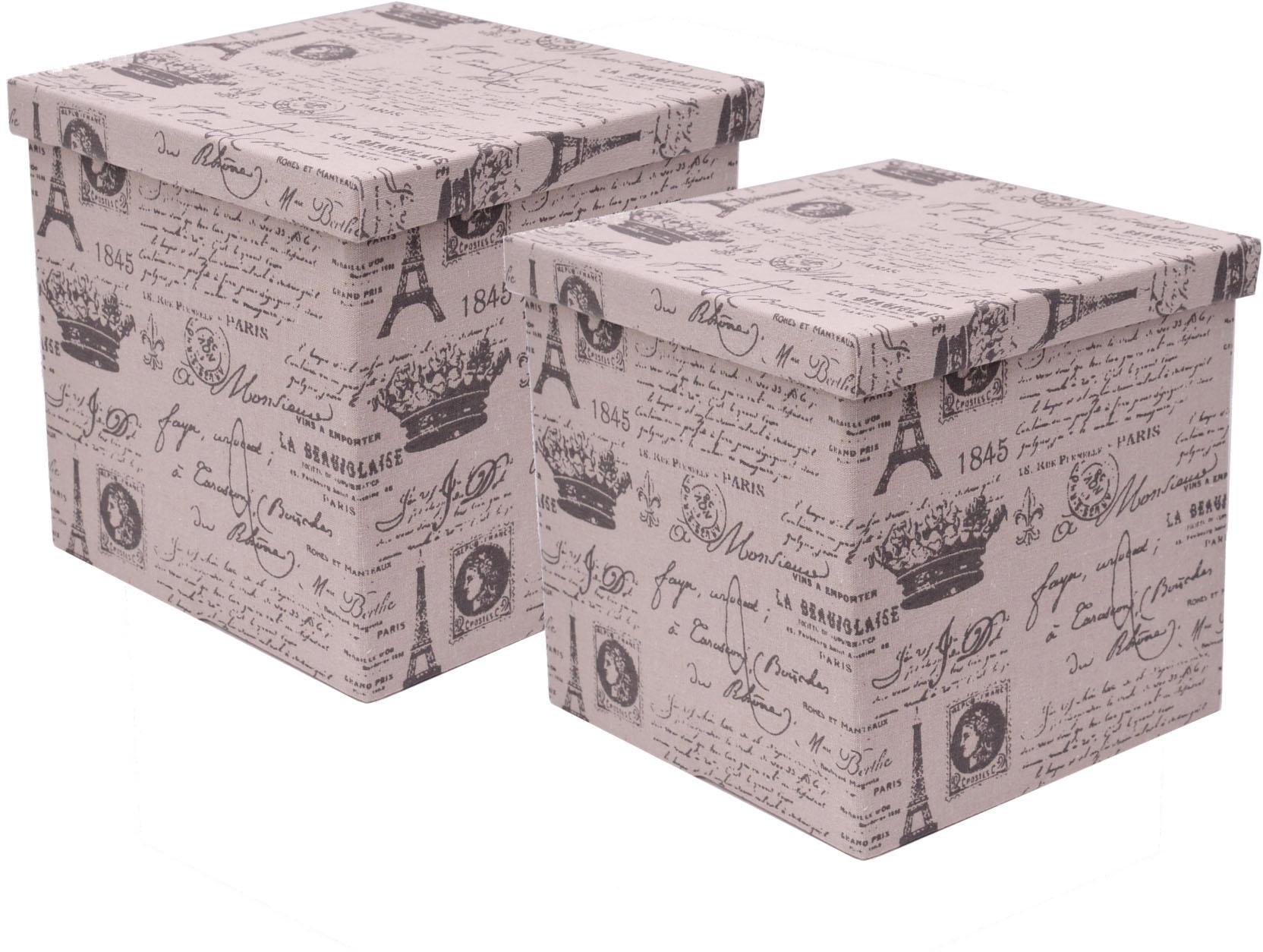 Aufbewahrungsbox mit Deckel, quadratisch, 2er Set Aufbewahrungsbox mit Deckel, quadratisch, 2er Set