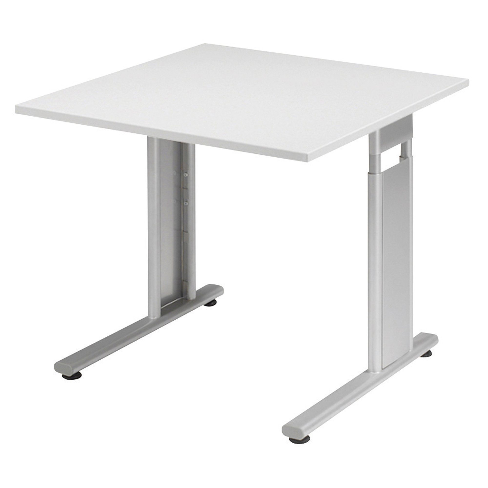 geramöbel Schreibtisch Schreibtisch Flex S-617101-LS 80x80x68-82cm lichtgrau/silber