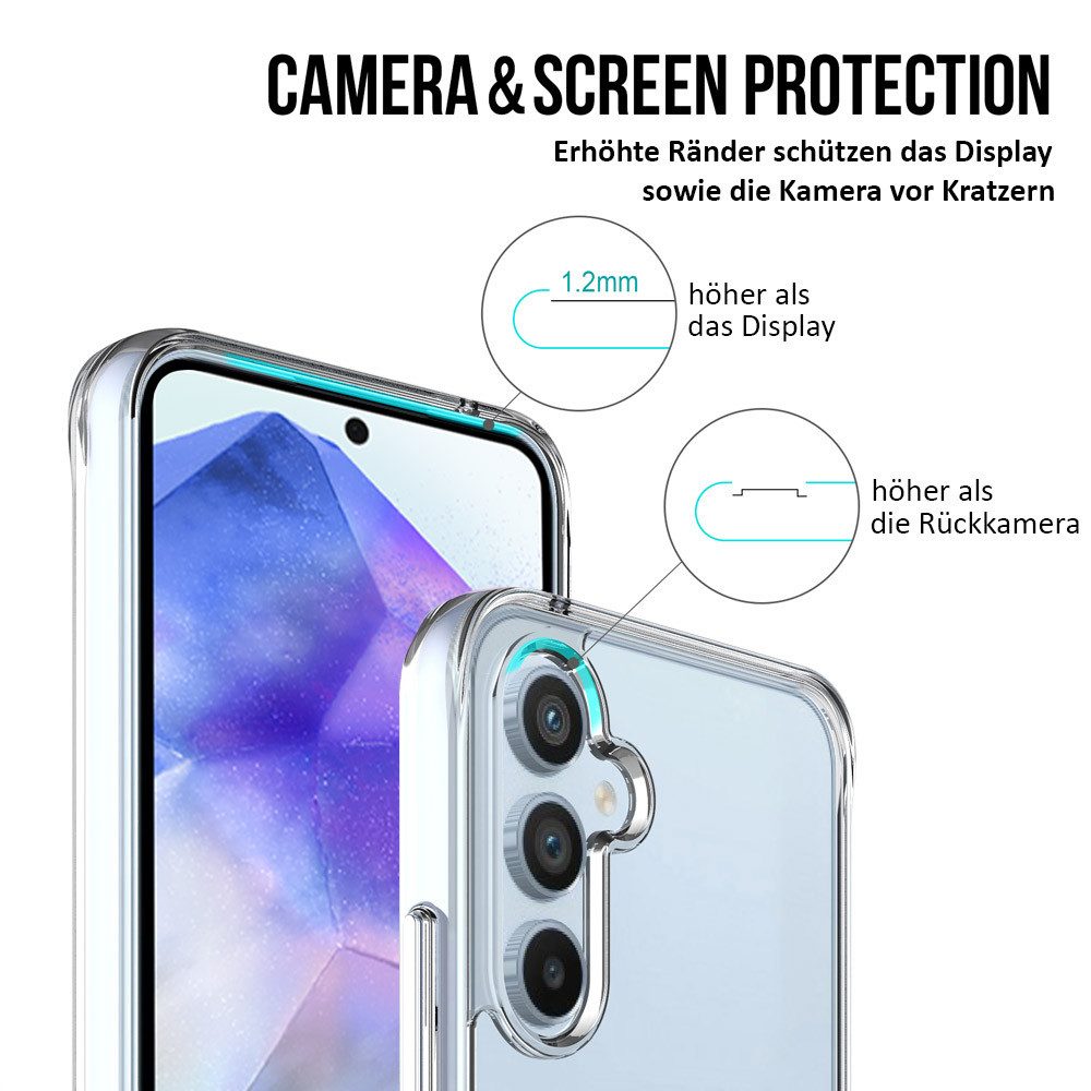 FITSU Handyhülle Transparente Hülle für Samsung Galaxy A55 Case Durchsichtig 6,6 Zoll, Ultraklare Handyhülle Case transparente Schutzhülle mit Eckenschutz – Bild 5 von 5