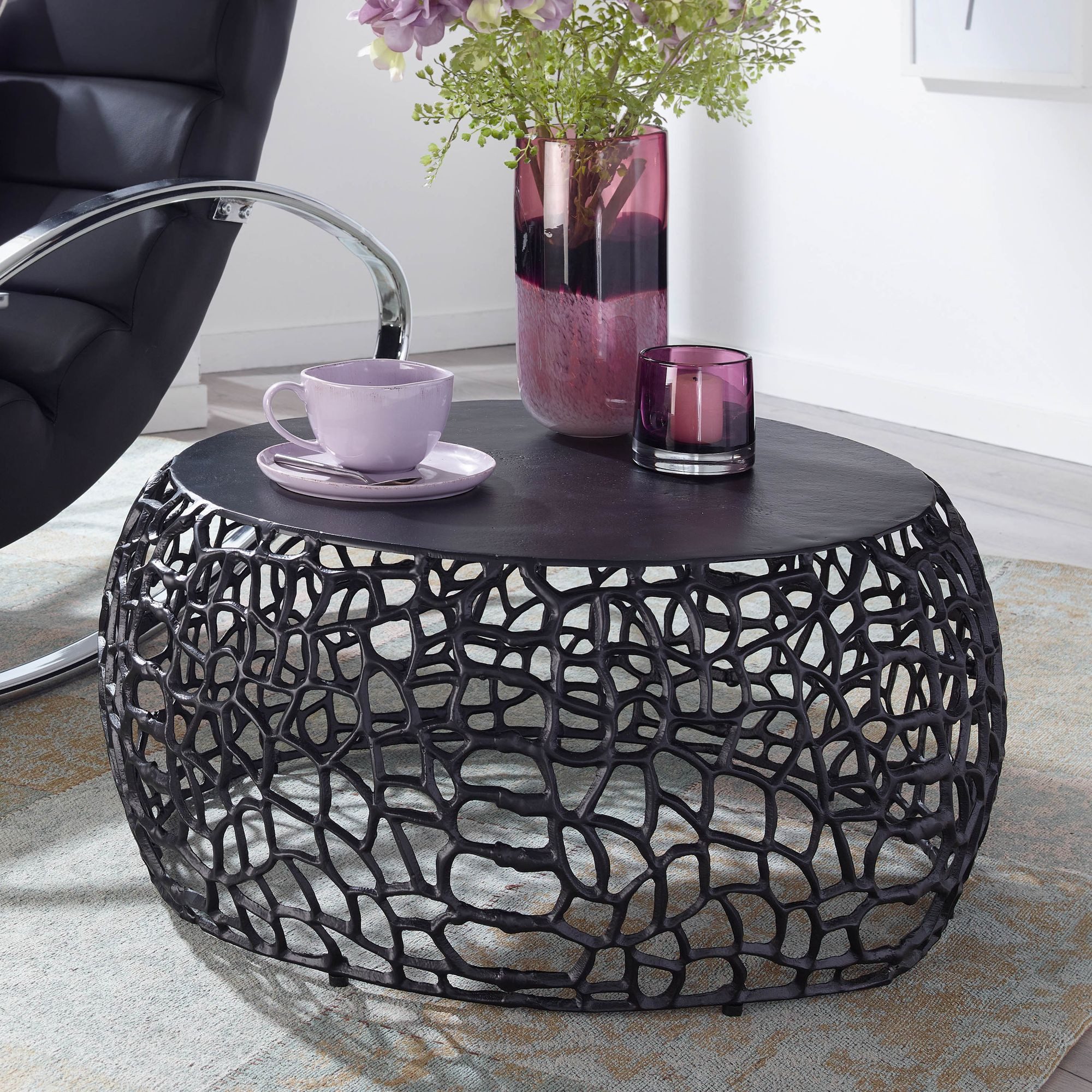 FINEBUY Couchtisch FB41461 (66x66x30 cm Schwarz, günstig online kaufen