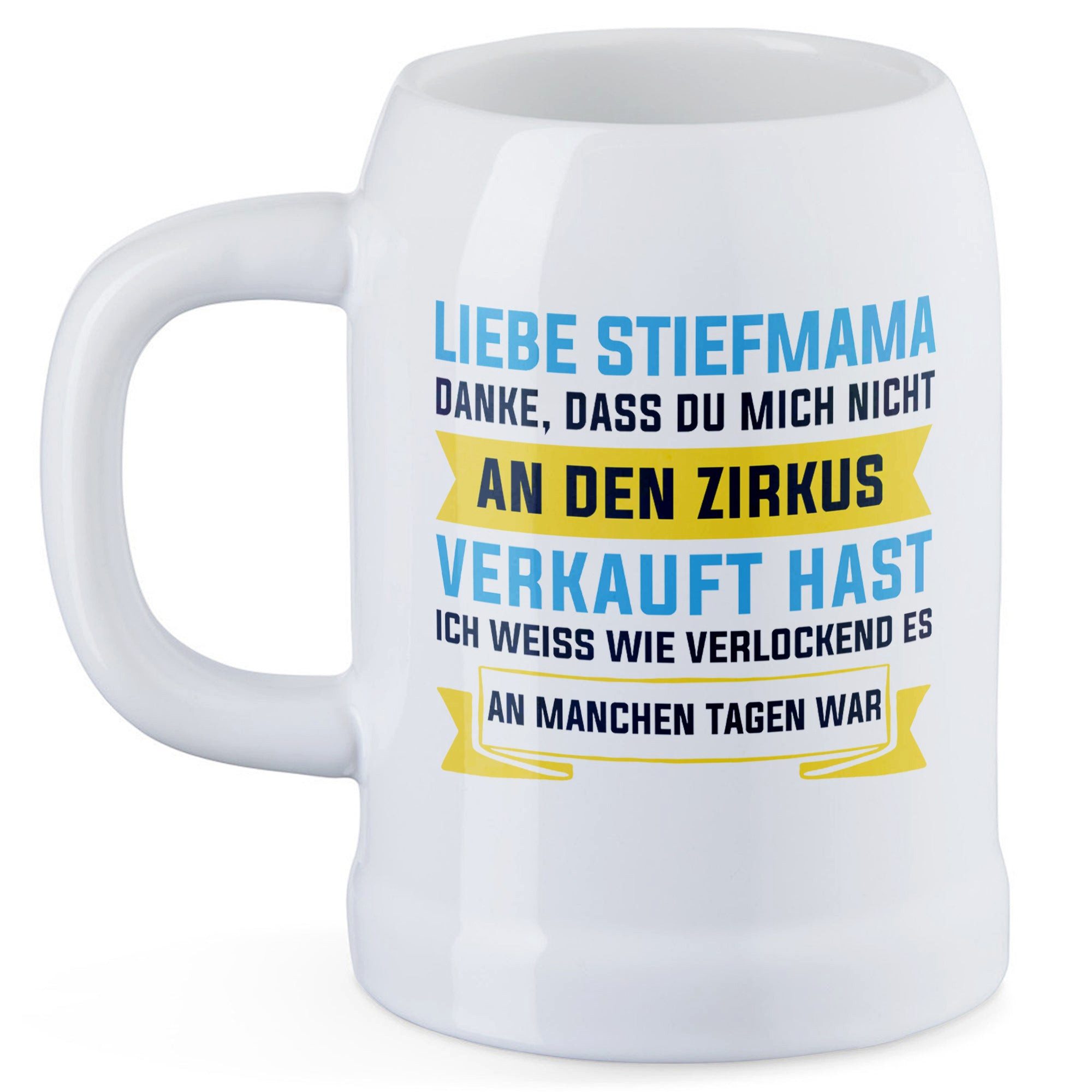 22Feels Bierkrug Stiefmutter Geschenk Muttertag Geburtstag Bonus Mama Frauen, Keramik, IN DEUTSCHLAND BEDRUCKT, Spülmaschinenfest