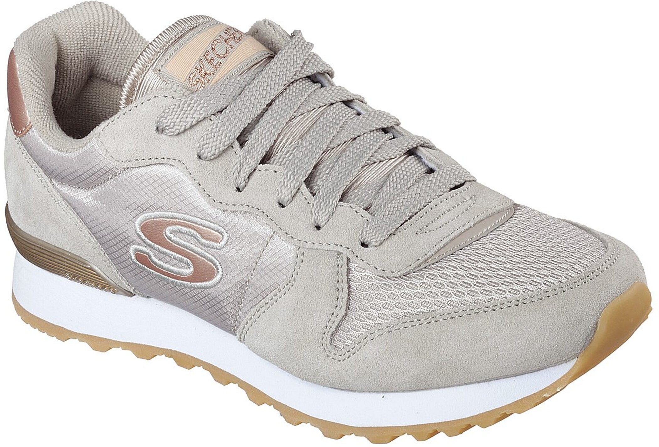 Skechers OG 85 - GOLDN GURL Sneaker Schnürschuh, Original-Retro-Jogginschuh mit Air-Cooled Memory Foam®