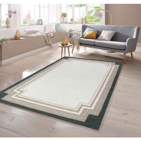 Teppich Teppich modern Orientteppich Wohnzimmer Teppich in creme, TeppichHome24, rechteckig, Höhe: 9 mm