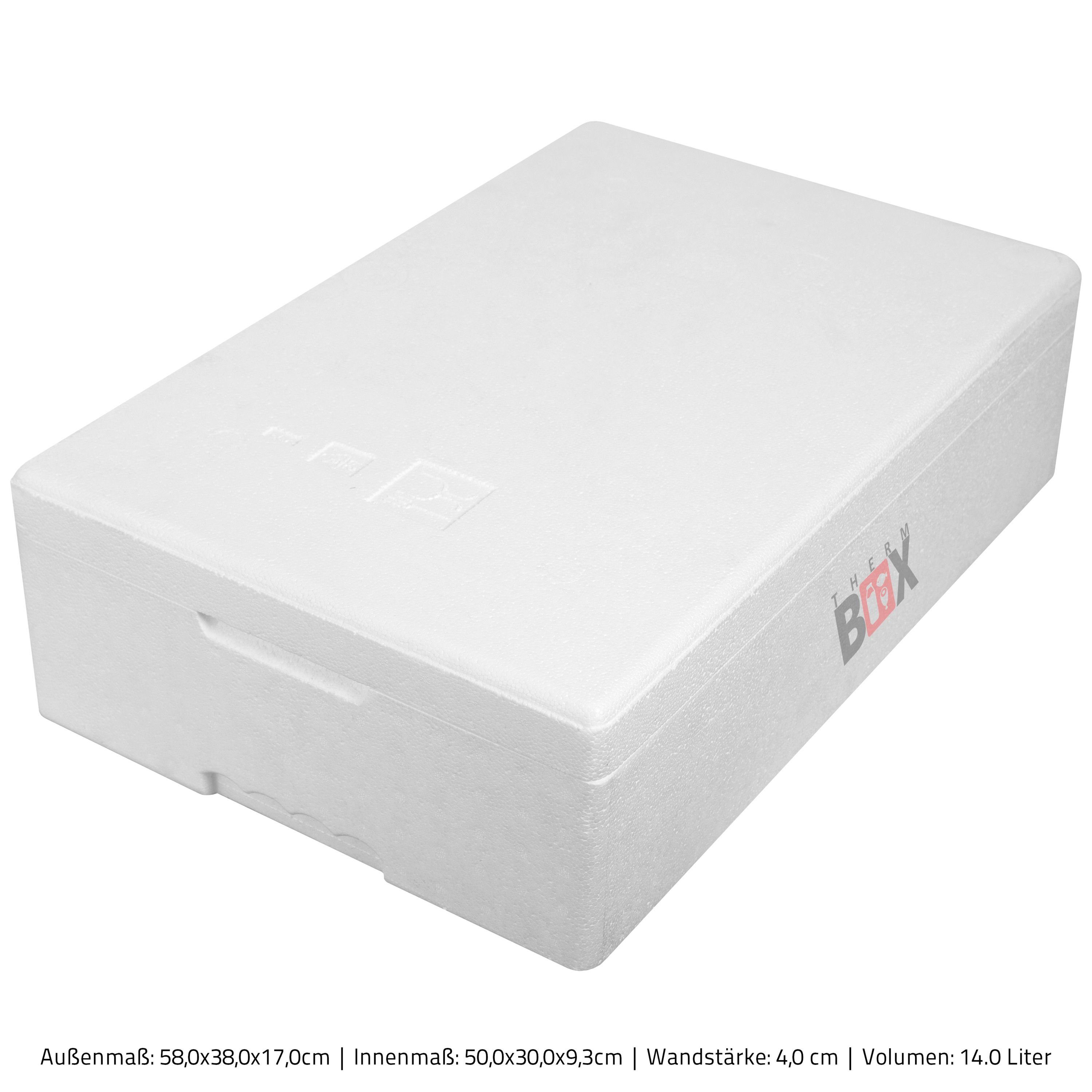 im mit Isolierbox Wand: Kühlbox Deckel (0-tlg., Thermobehälter 14M Modularbox Box Styropor-Verdichtet, Erweiterbar Wiederverwendbar 14L Karton), Thermbox Innenmaß:50x30x9cm, THERM-BOX Warmhaltebox 4cm