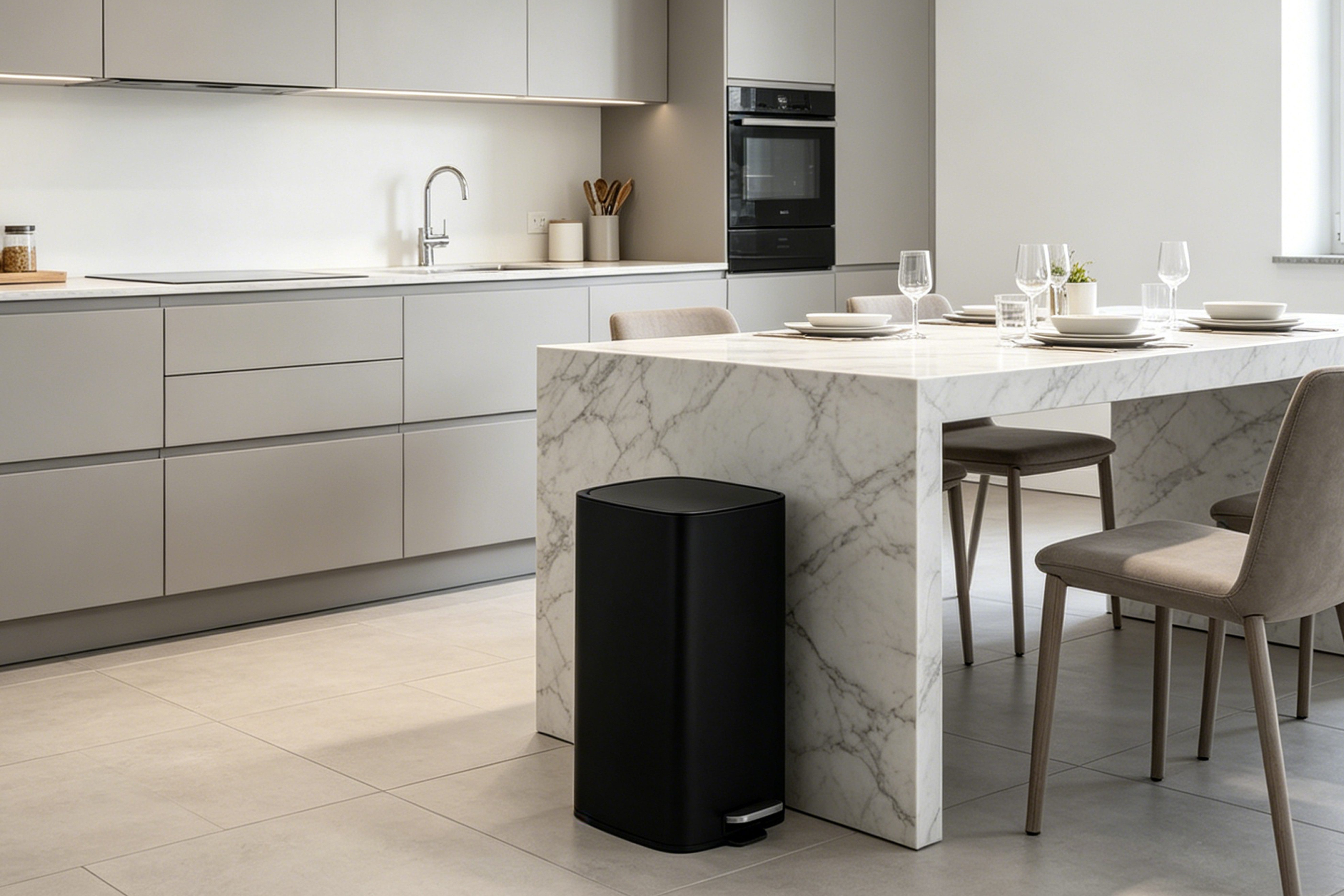 OTTO home Mülleimer Keenna, Soft Close, mit verstecktem Griff, Treteimer für Küche oder Bad, Abfalleimer mit Deckel