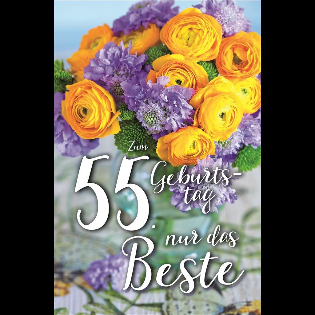Skorpion Grußkarten 55. Geburtstag Karte mit Umschlag Blumen