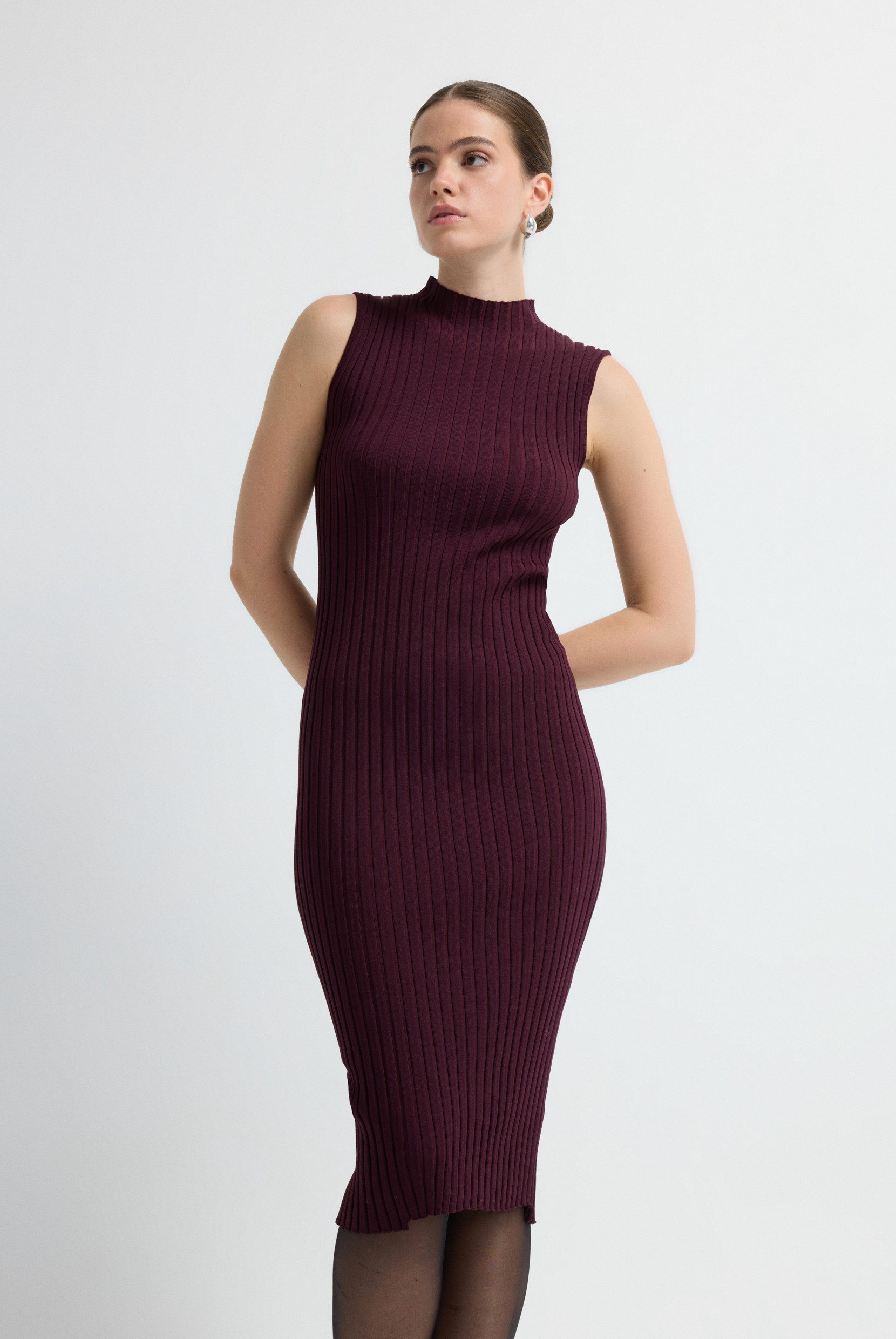 adL Cocktailkleid Ärmelloses Strick-Maxikleid