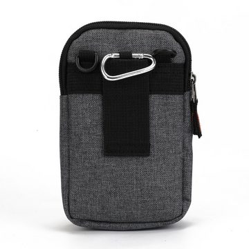 K-S-Trade Handyhülle für Fairphone 4, Holster Gürteltasche Handy Tasche Schutz Hülle grau Zusatzfächer