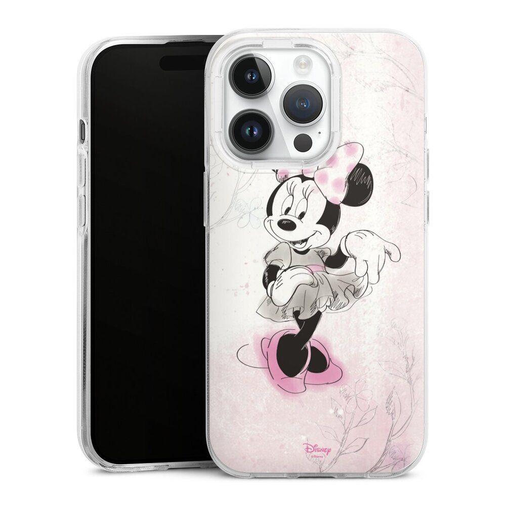 DeinDesign Handyhülle Minnie Mouse Disney Vintage Minnie Watercolor, Apple iPhone 14 Pro Silikon Hülle Bumper Case Handy Schutzhülle
