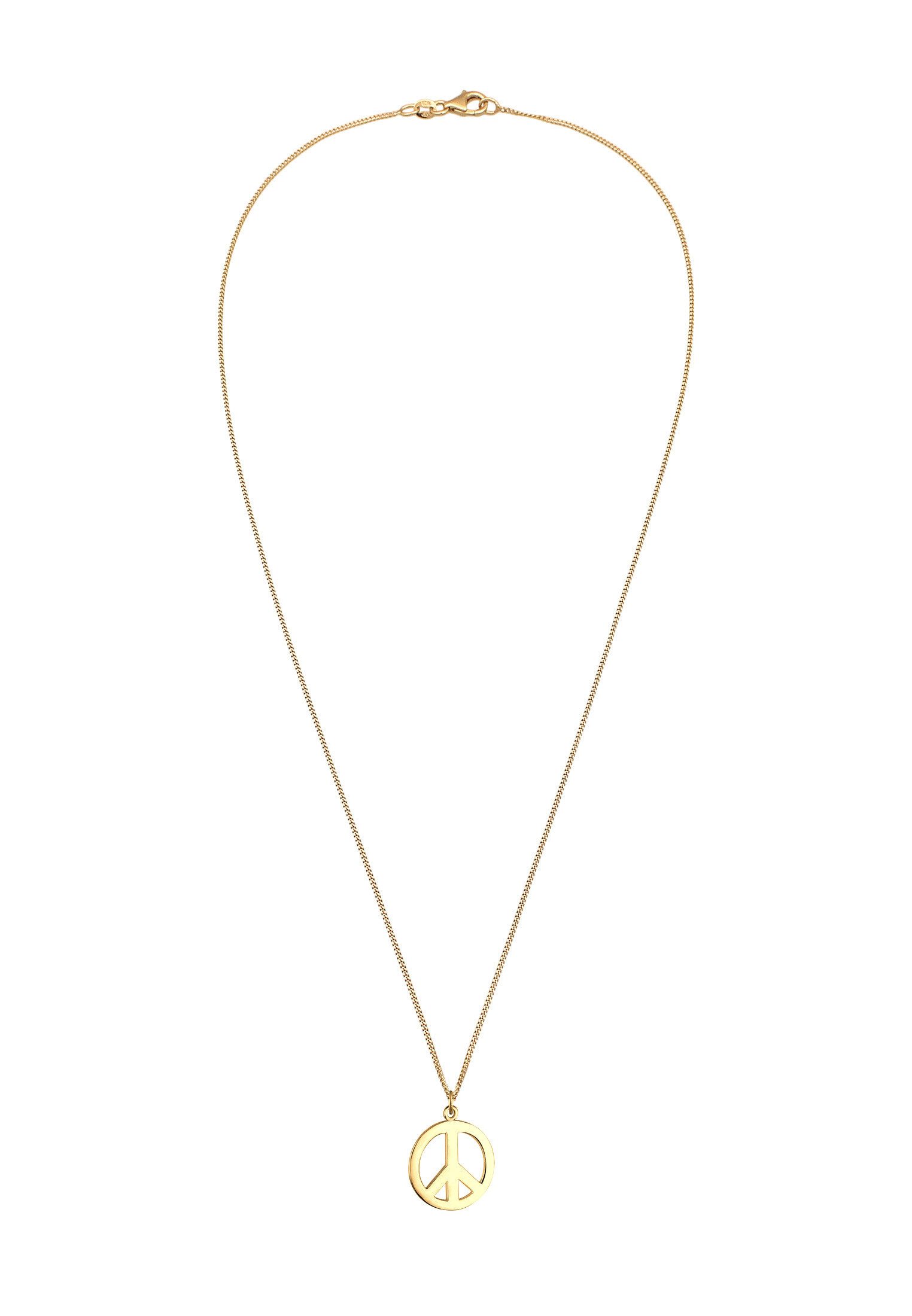 Elli Kette mit Anhänger Boho Peace Zeichen 925 Silber, Peace-Zeichen