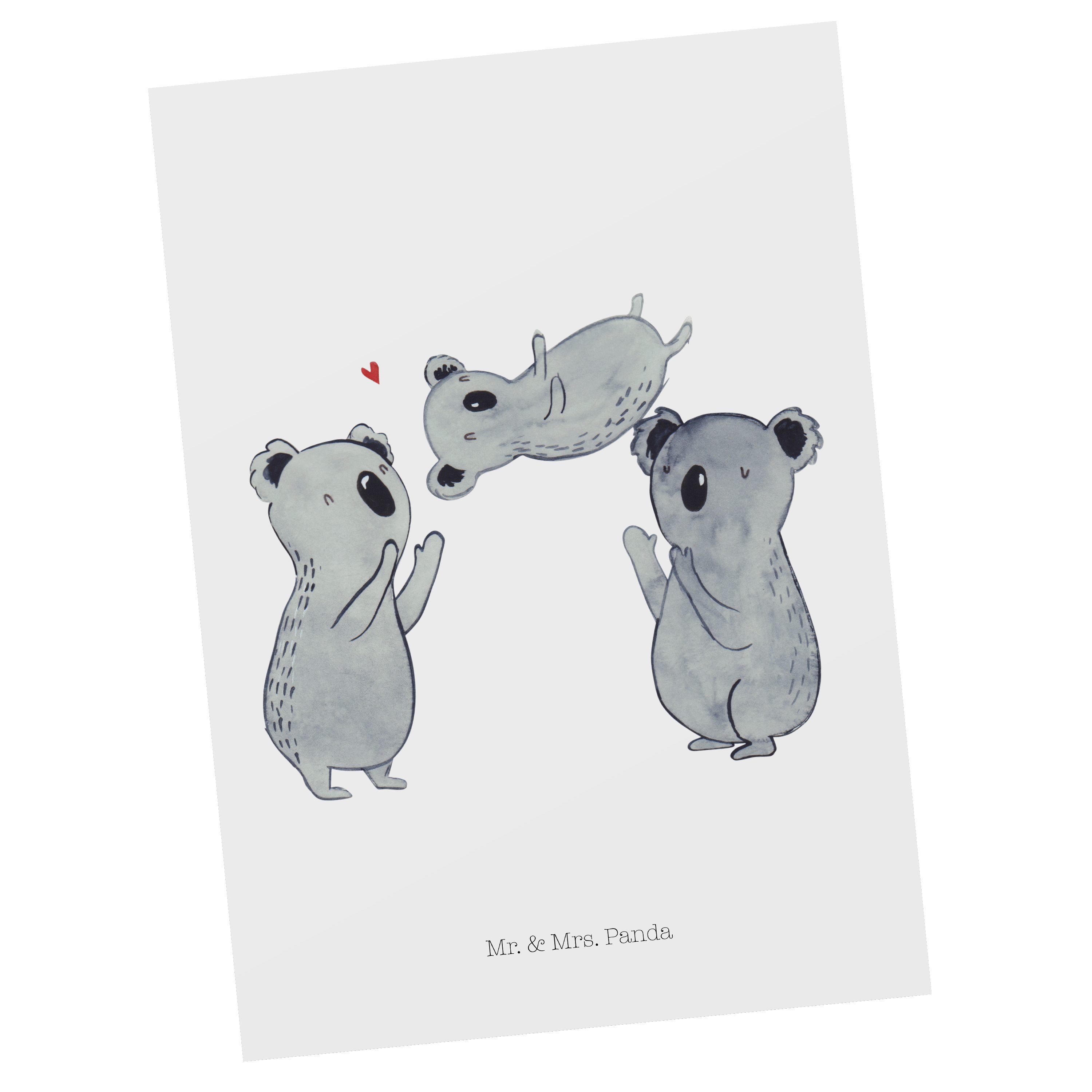 Mr. & Mrs. Panda Postkarte Koala Feiern Sich - Weiß - Geschenk, Dankeskarte, Geschenkkarte, Ansi