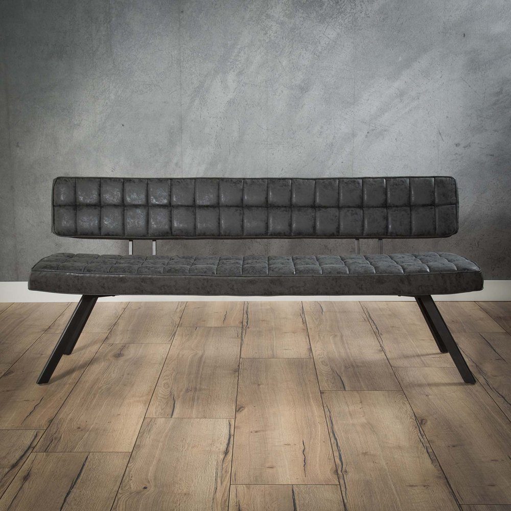 Maison ESTO Essbank Küchenbank Esstischbank vintage schwarz Sofabank 180 cm