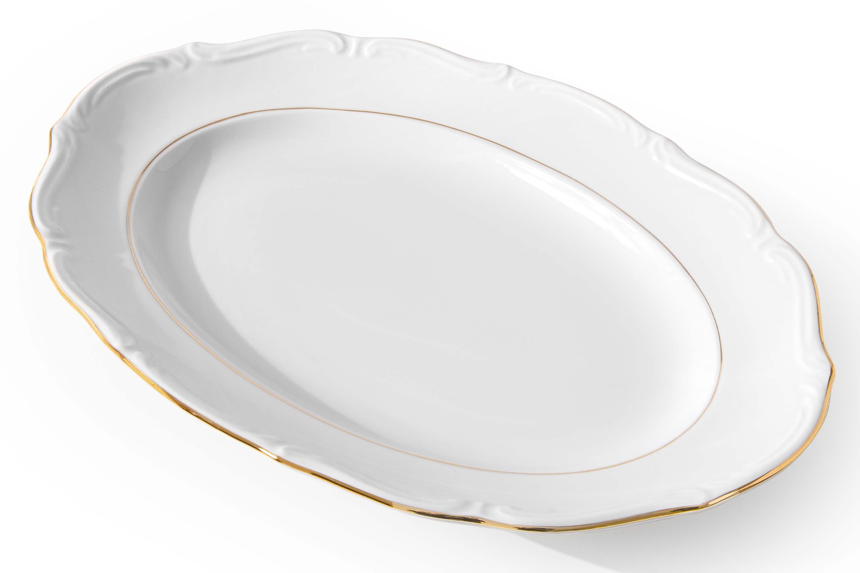 KONSIMO® Servierplatte CHODZIEZ MARIA TERESA Hochwertiges Premium-Porzellan, Porzellan, Handdekoration in echtem Gold