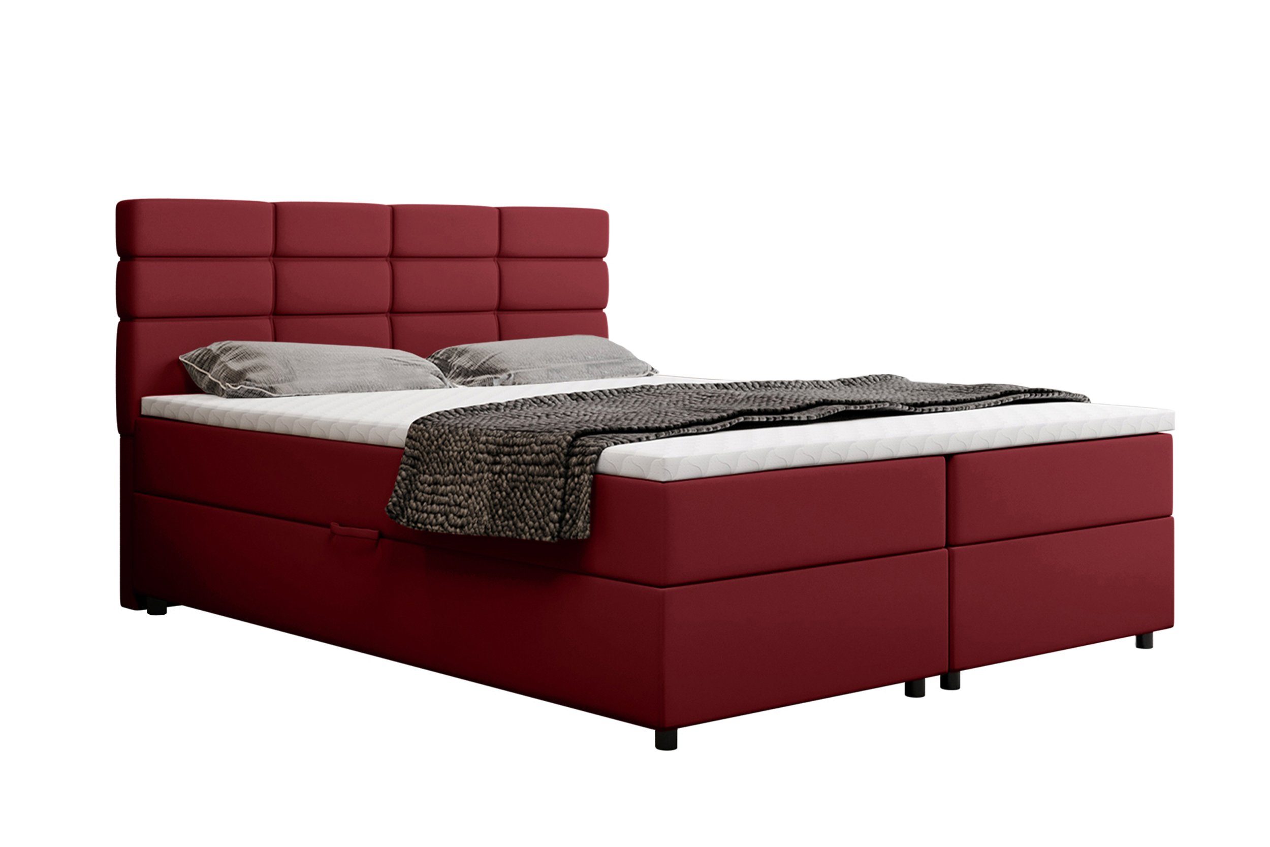 Homesy Boxbett Reve, 140x200, 160x200, 180x200, Boxbett mit Bettkasten und Topper