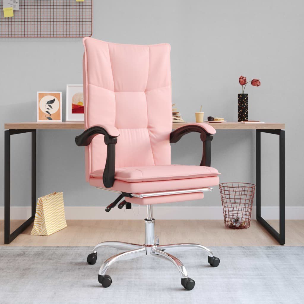 vidaXL Bürostuhl Bürostuhl mit Liegefunktion Rosa Kunstleder (1 St)