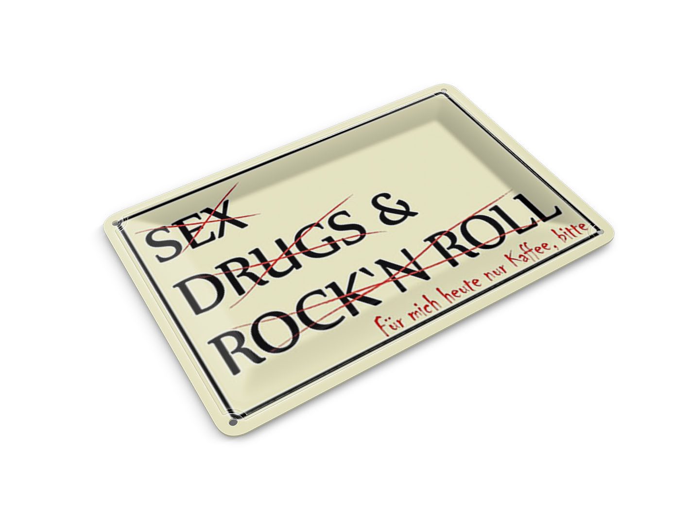 Femer GmbH Postkarte Spruch 14x10 cm Sex Drugs Rock nur Kaffee bitte, unfrankiert