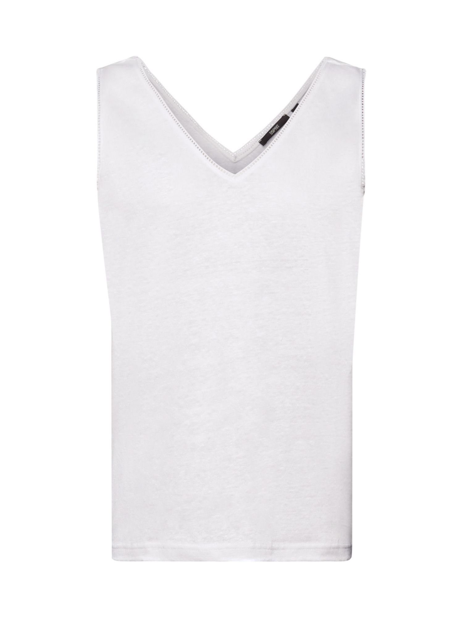 (1-tlg) T-Shirt aus Häkelbesatz Esprit Leinen mit WHITE Collection Tanktop