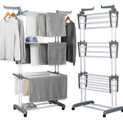 NYVI Turmwäscheständer »Wäscheständer LaundryFlex Grau«, Wäschestrockner, mobil, ausziehbar, mit 3 Ebenen