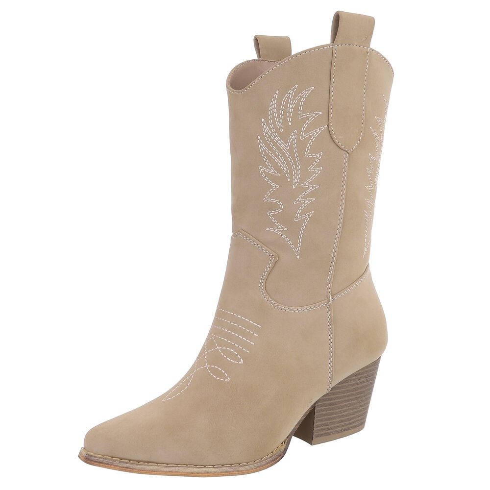 Ital-Design Elegante Damen Stiefel mit Stickerei für Alltag und Freizeit We günstig online kaufen