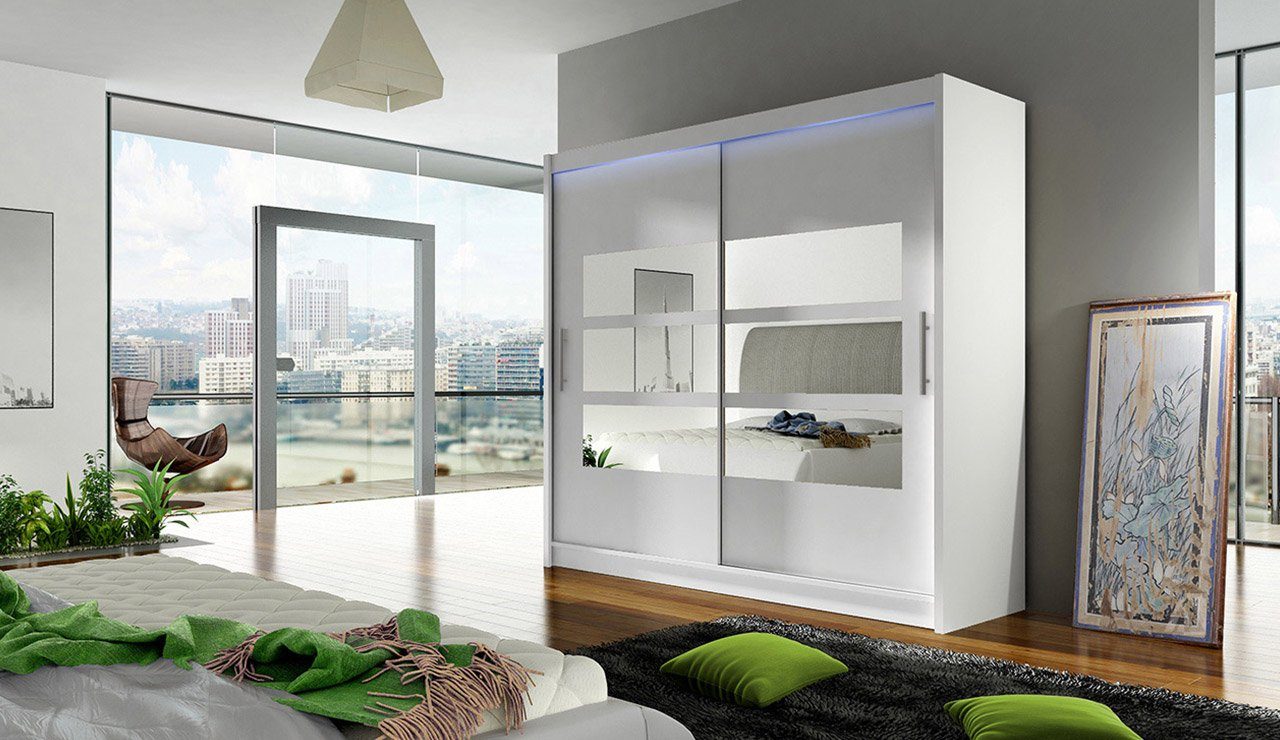 MIRJAN24 Kleiderschrank London III 180 (mit Schiebetüren, Spiegel) Garderob günstig online kaufen