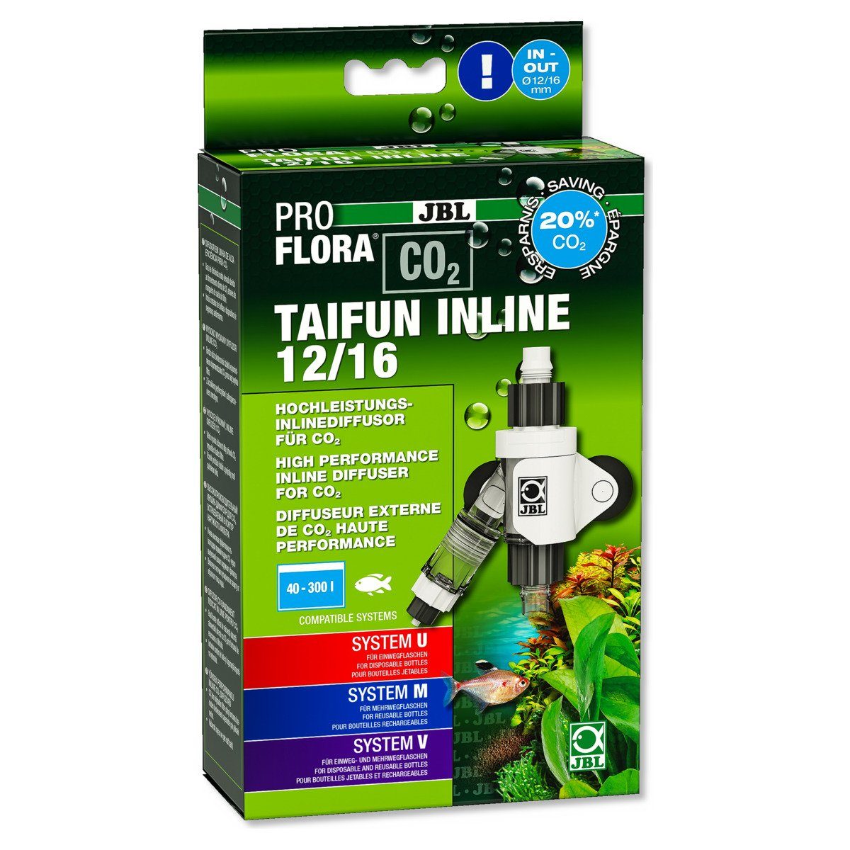 JBL GmbH & Co. KG CO2 Diffusor ProFlora CO2 Taifun Inline 12/16